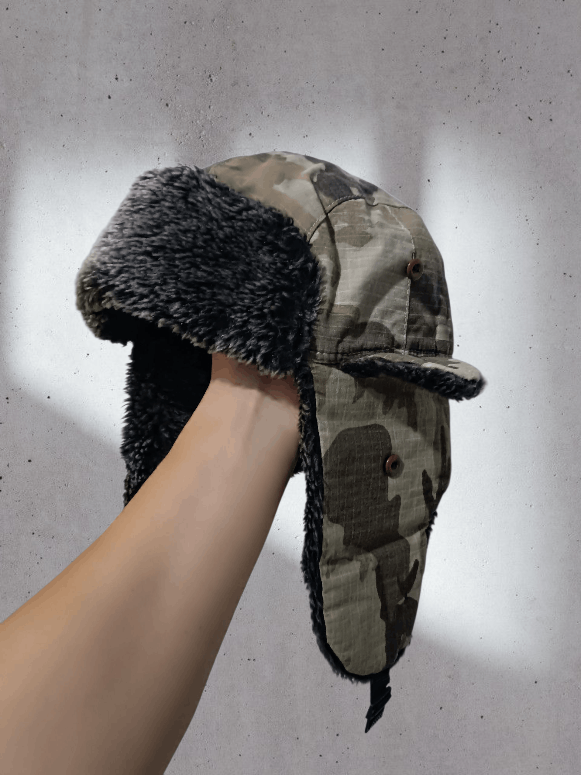 Japanese Brand Huge Ushanka Trapper Hat Vintage Camo Size ONE SIZE - 1 Thumbnail
