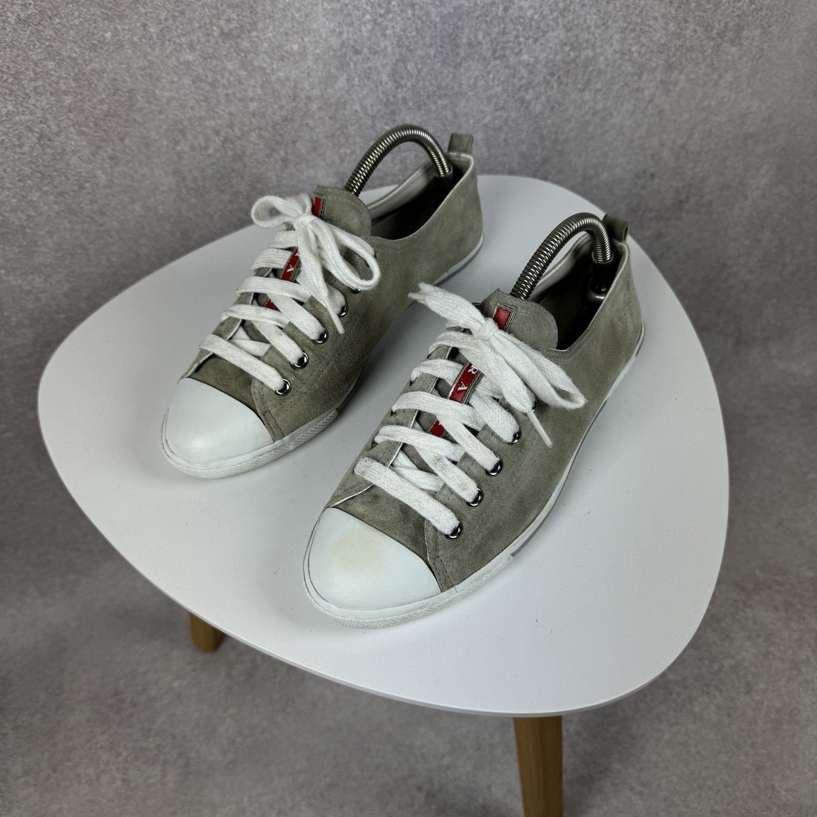 Prada Prada Women Shoes Size 8US/39EU Flat Gray Canvas Rubber Toe Size US 8 / IT 38 - 2 Thumbnail