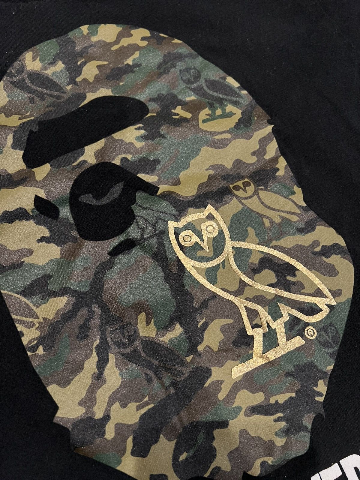 Bape A Bathing Ape x OVO Black Owl Camo Ape Head T-Shirt Size US S / EU 44-46 / 1 - 4 Thumbnail