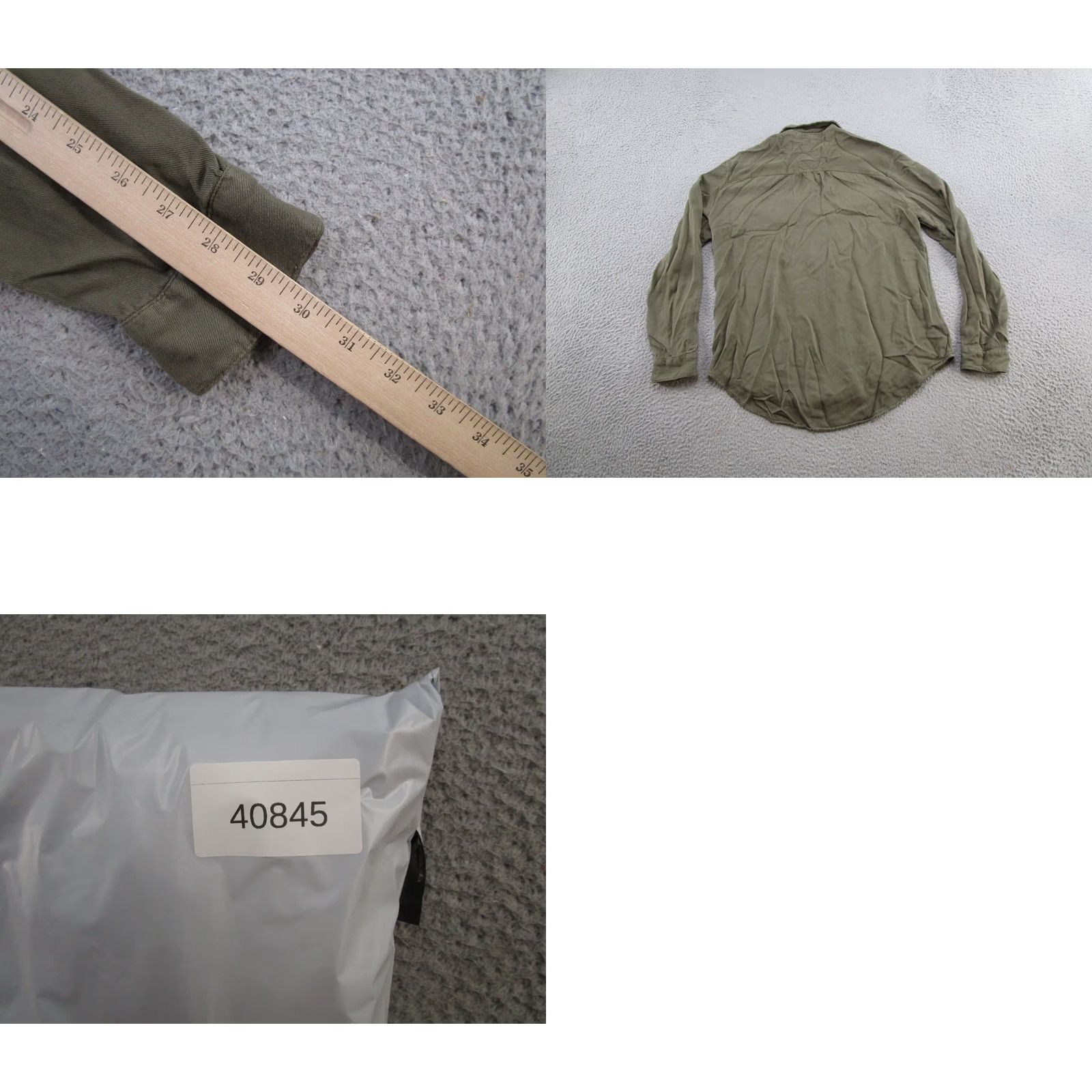 Vintage Maurices Button-Up Shirt L Olive Army Military Green 100% Viscose Long Sleeve Button-Up Women Casual Fall Spring Summer Size L / US 10 / IT 46 - 8 Thumbnail