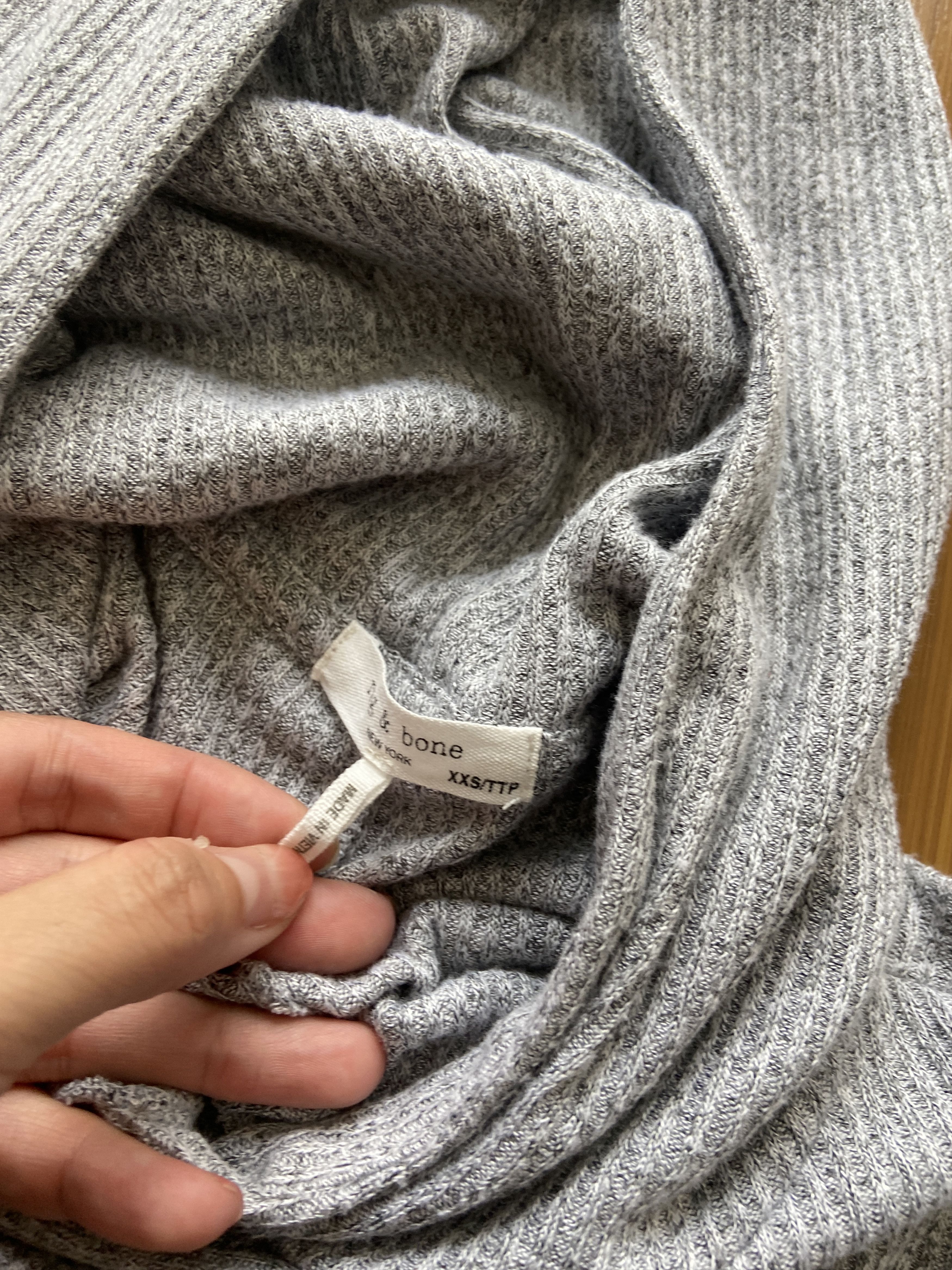 Rag & Bone Rag & Bone Ribbed Gray Lightweight Hoodie Women's XXS Size US XXS / EU 40 - 3 Thumbnail