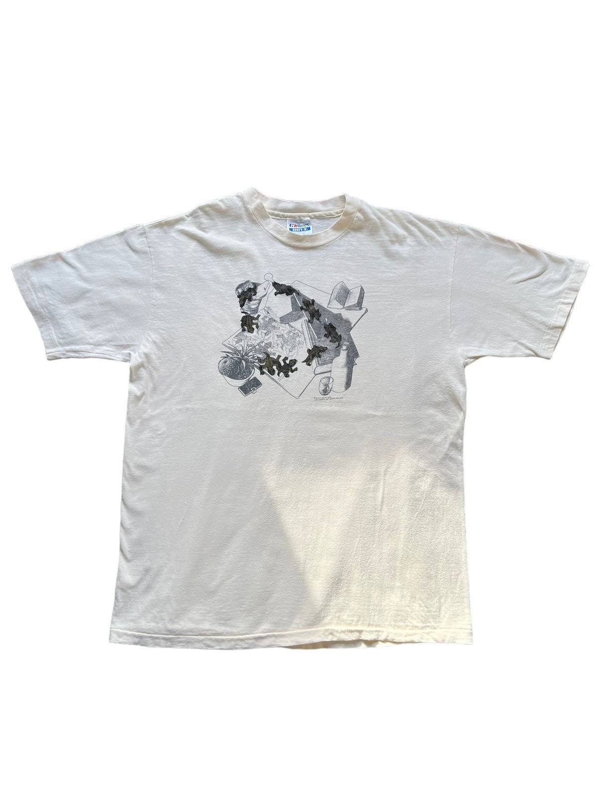 image of Vintage 1990 Mc Escher Heirs Cordon Art Baarn Holland in White, Men's (Size XL)