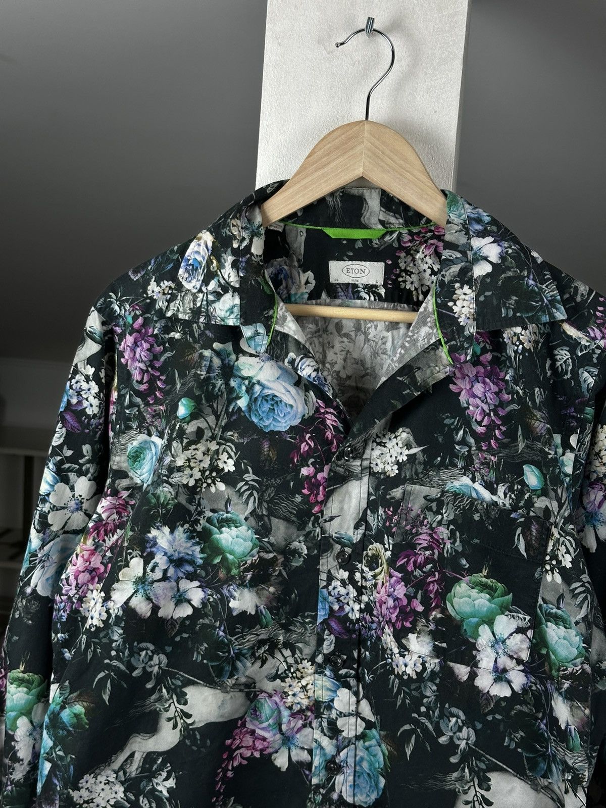 Eton Rare ETON Flowers All Over Printed Long Sleeve Button Shirt Size US L / EU 52-54 / 3 - 2 Thumbnail