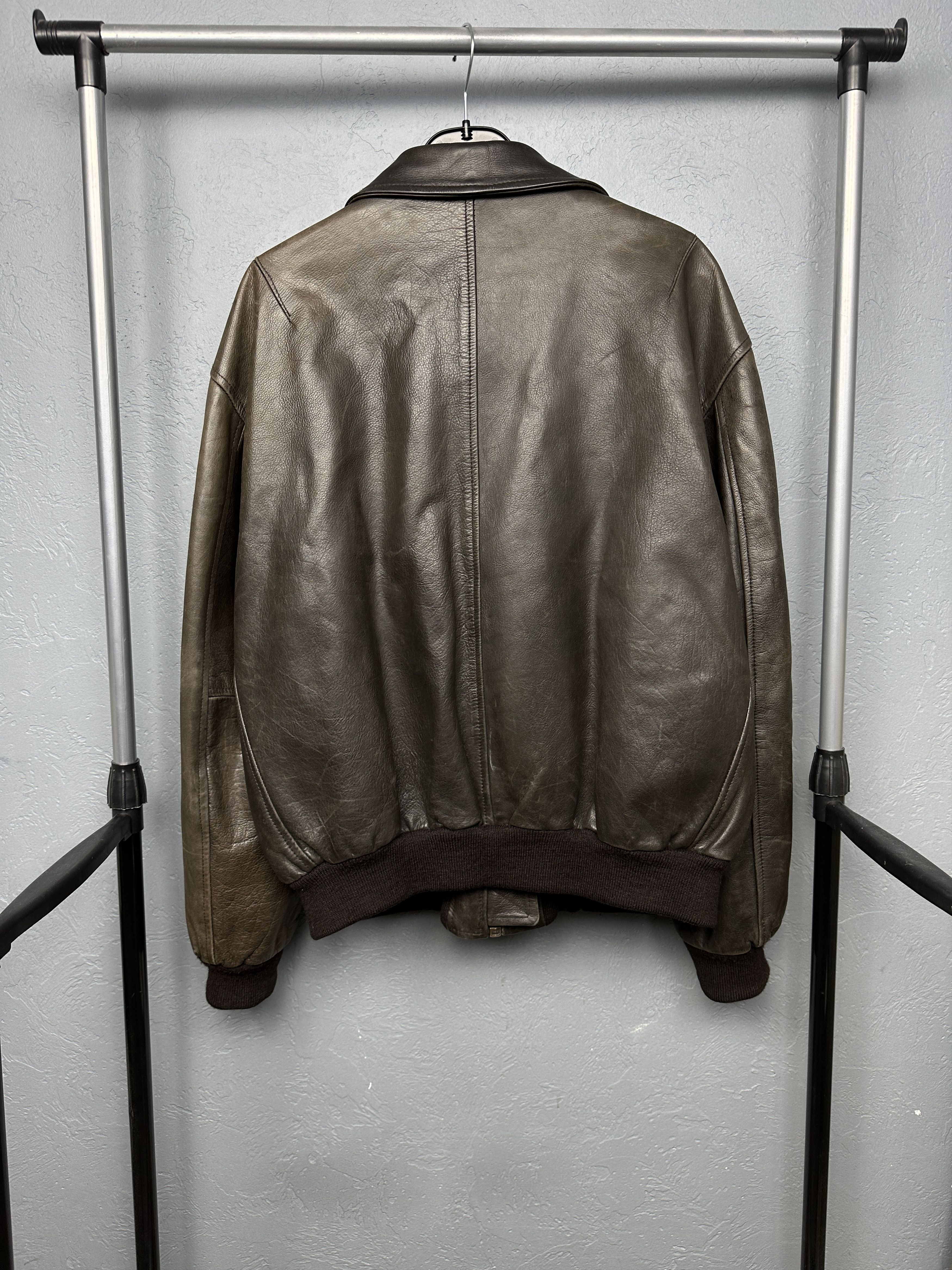 Genuine Leather Redskins Vintage Mens Leather Bomber Jacket Size US XL / EU 56 / 4 - 17 Thumbnail