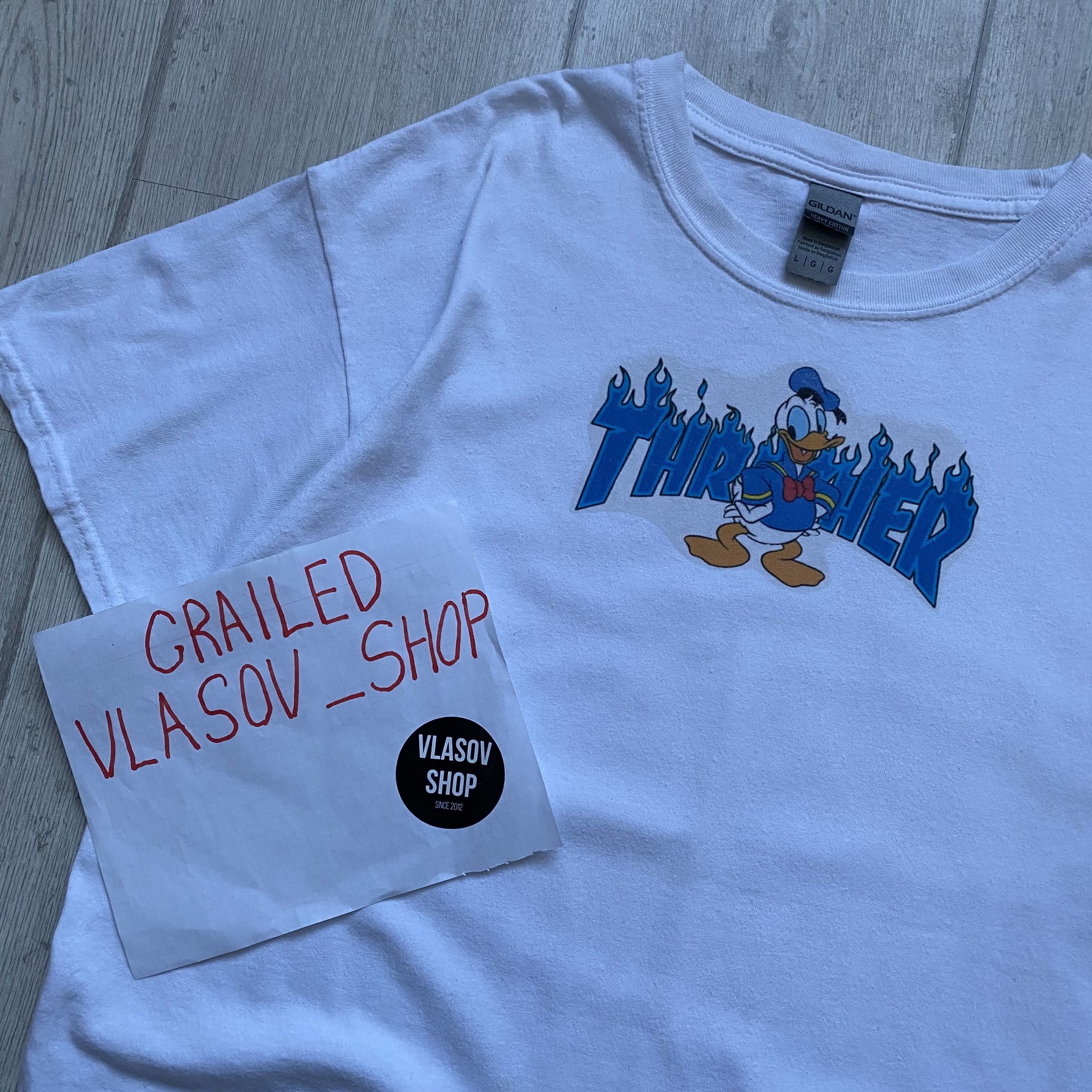Disney 🛹RARE Thrasher t-shirt Donald Duck reprint gildan tee Size US M / EU 48-50 / 2 - 6 Thumbnail