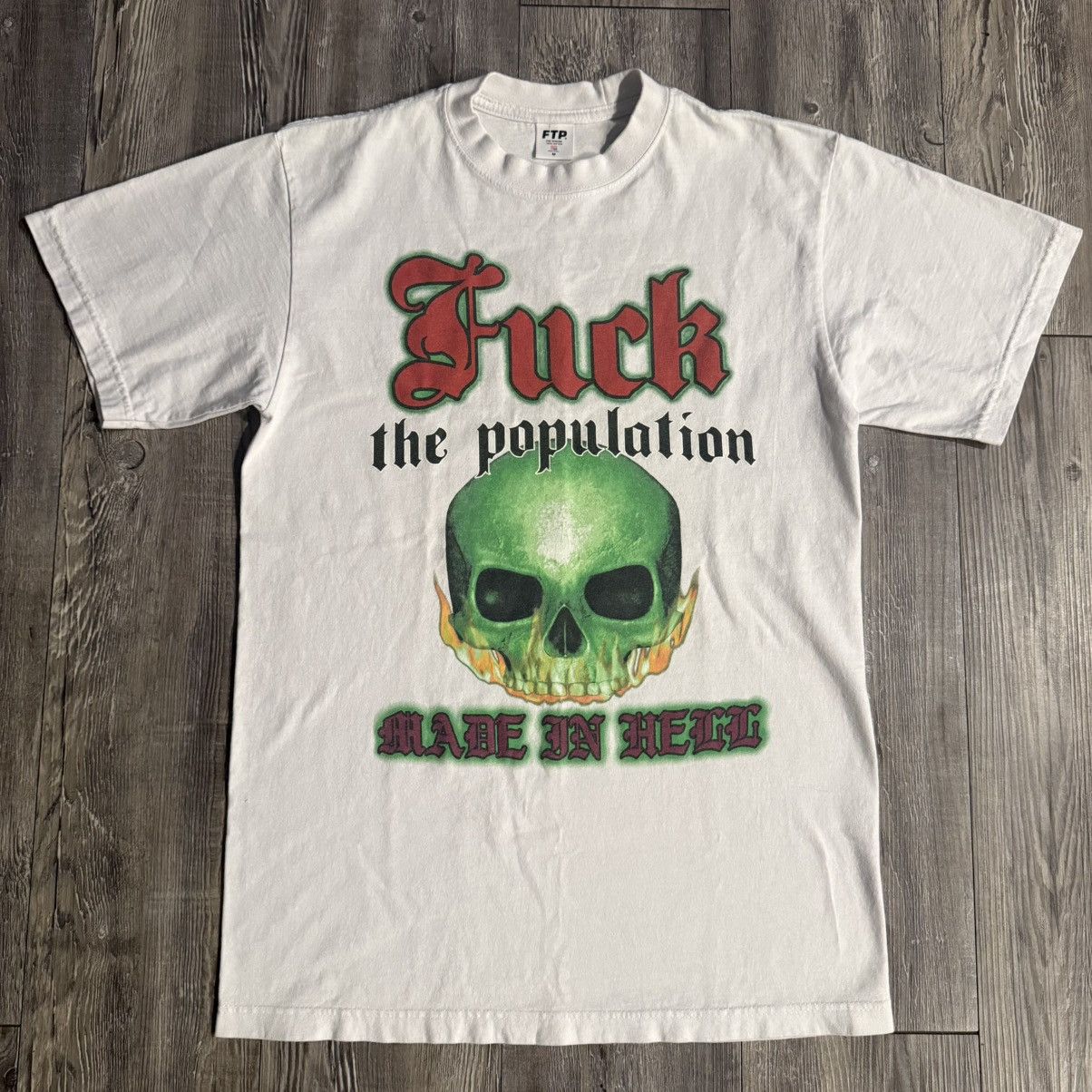 Fuck The Population FTP Flaming Skull Tee Size US M / EU 48-50 / 2 - 1 Thumbnail
