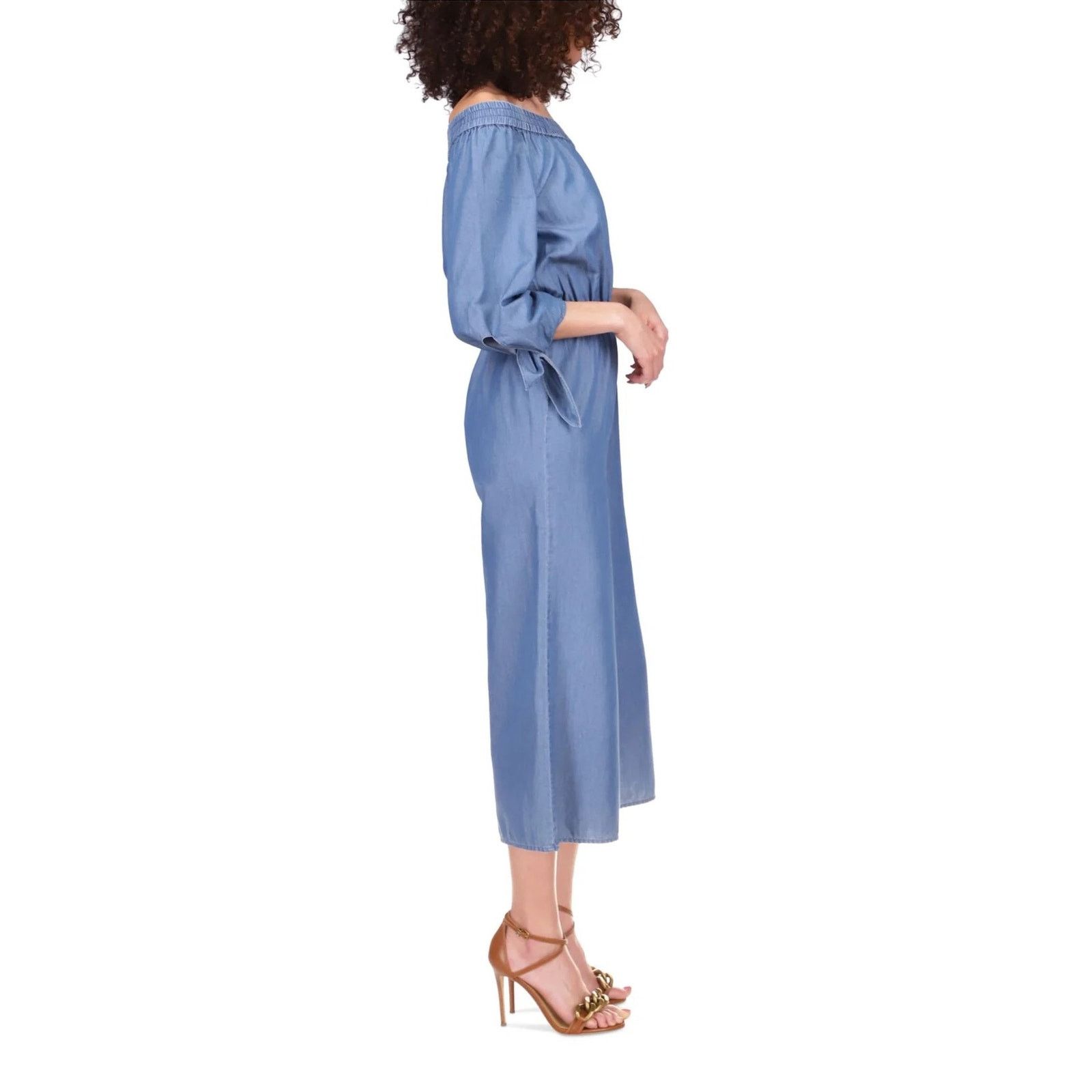 Michael Kors Michael Kors Women Blue Wide Leg Cropped Jumpsuit Size XS Size 27" / US 4 / IT 40 - 3 Thumbnail