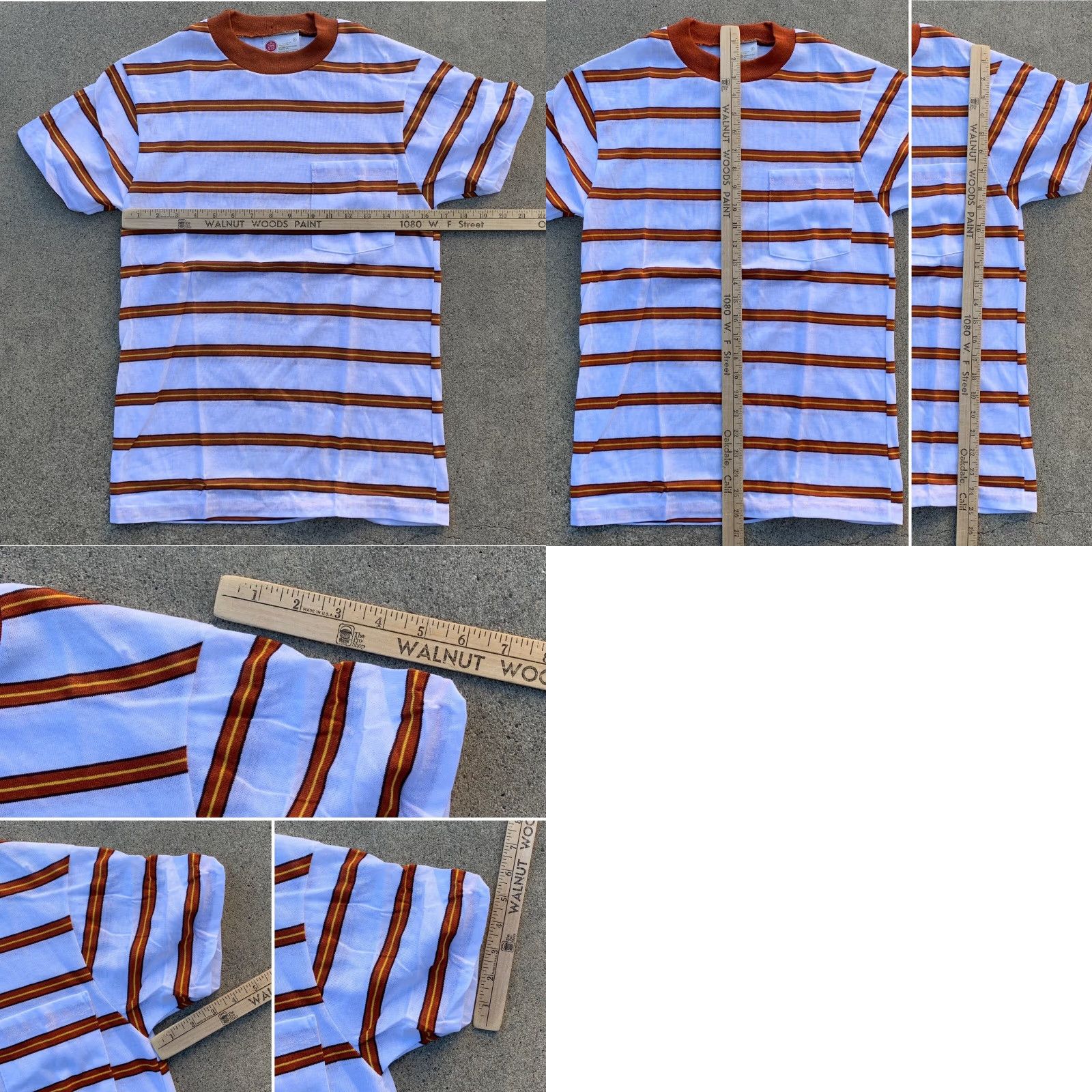 Sears VINTAGE Kings Road Sears Mens Store striped pocket t shirt single stitch Size S Size US S / EU 44-46 / 1 - 8 Thumbnail