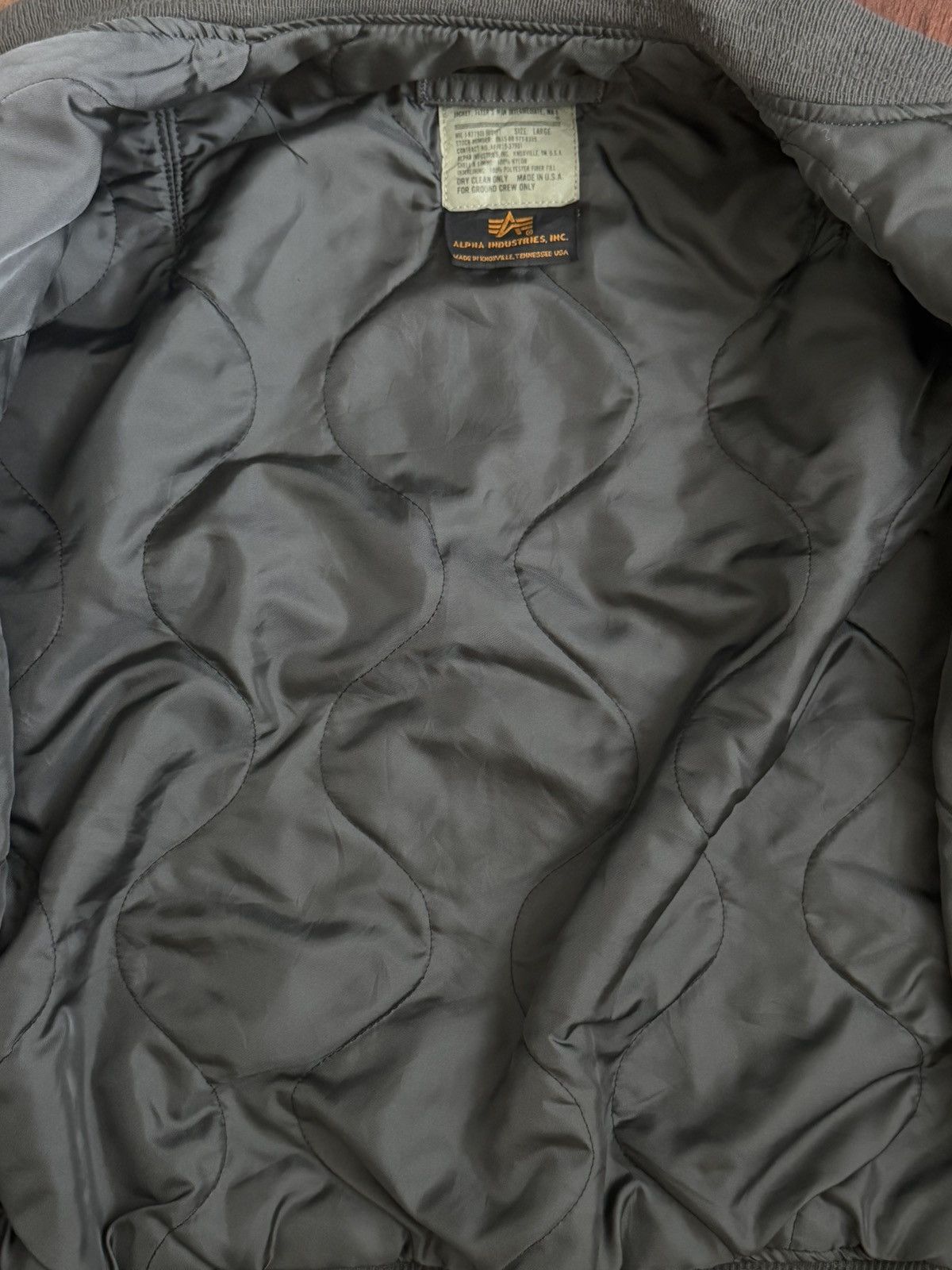 Alpha Industries Vintage green bomber with quilt lining Size US L / EU 52-54 / 3 - 3 Thumbnail