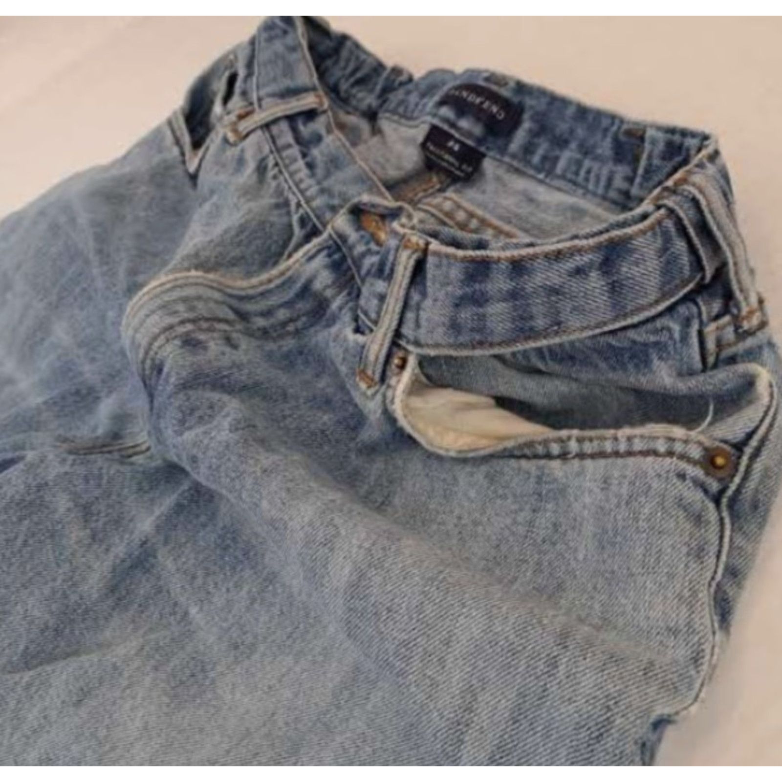 Lands' End VINTAGE Lands' End Jeans Denim Blue Jean Men Pants 35 Regular 30 Inseam 5-Pocket Design Blue Cotton Work Size US 35 - 4 Thumbnail