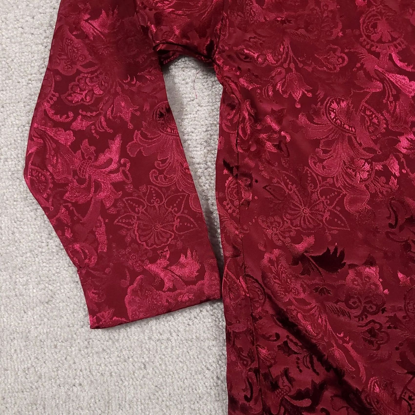 Victoria's Secret VINTAGE Victoria's Secret Pajama Shirt Womens Small Satin Jacquard Floral 90s Size S / US 4 / IT 40 - 6 Thumbnail