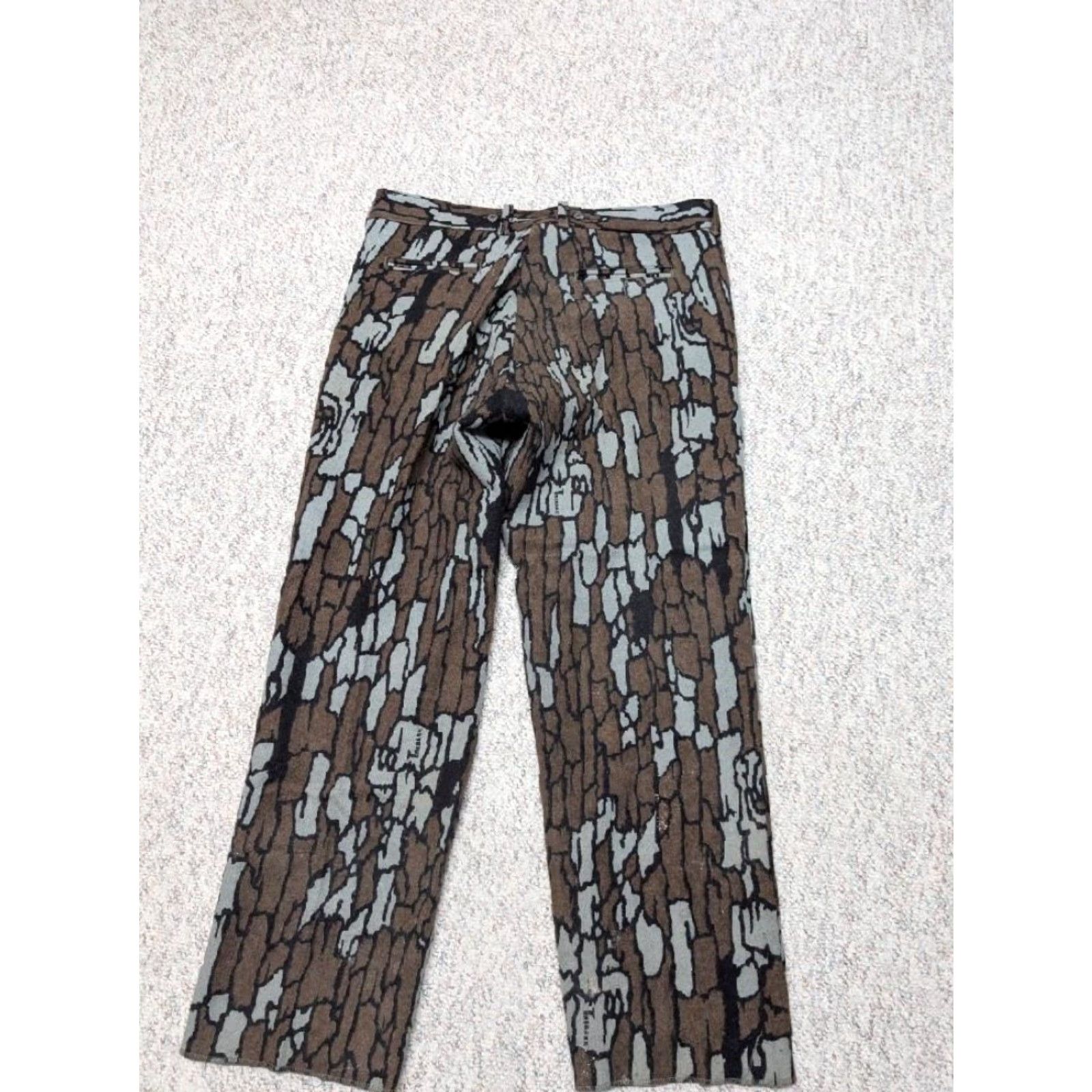 VINTAGE Cabela's pants Wool treebark Camouflage 40x32 USA made Hunting Mens