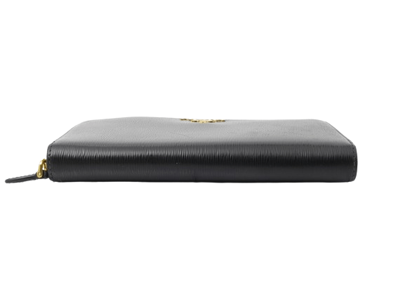 Prada Prada Zippy Black Leather Wallet Size ONE SIZE - 3 Thumbnail