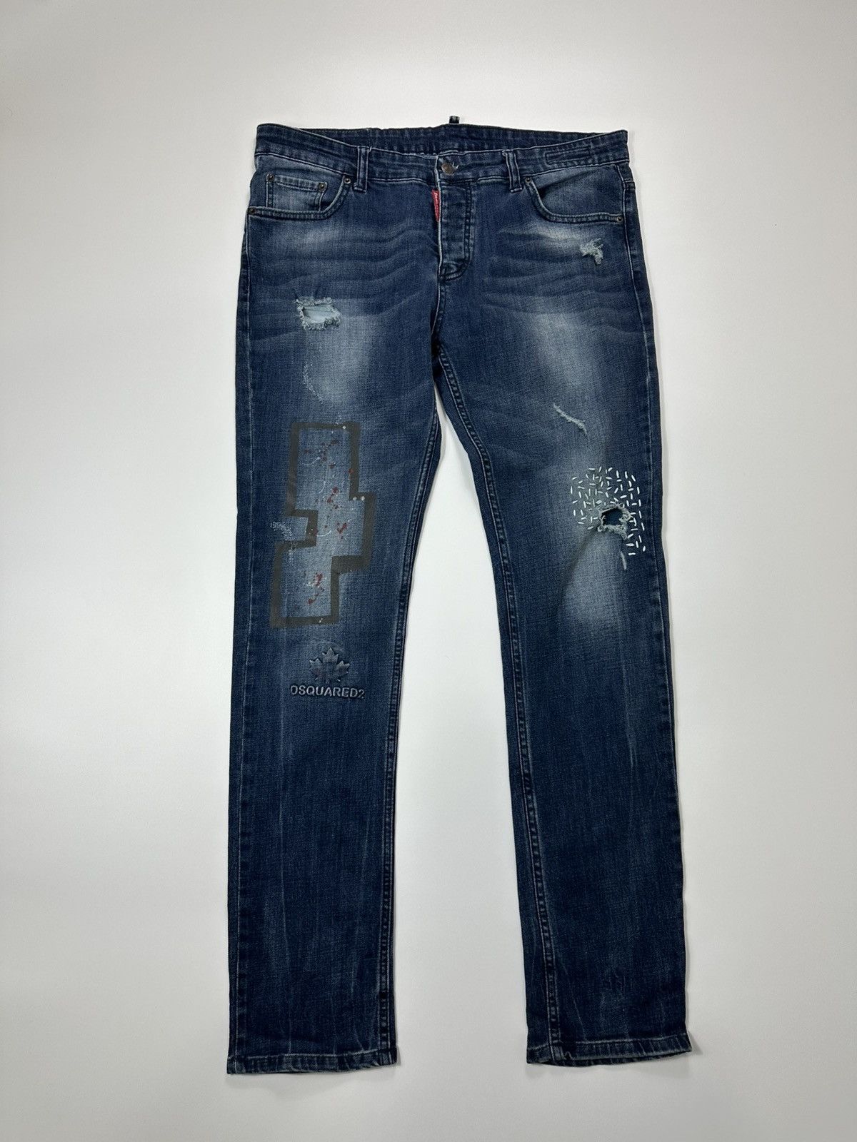 Dsquared2 Denim Jeans Embroidered Logo Y2K