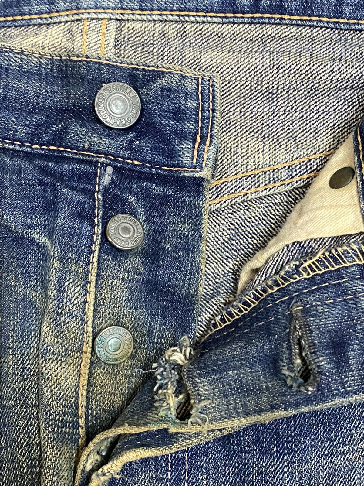 Spellbound Japanese Brand SpellBound Mud Wash Distressed Loose Jeans Size US 31 - 14 Thumbnail