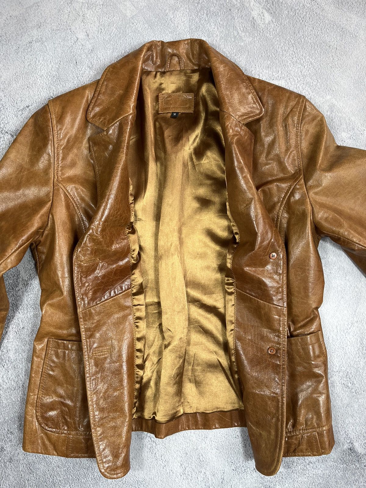 Leather × Vintage Vintage 90s aviator Leather flight Jacket AvantGarde Size XL / US 12-14 / IT 48-50 - 9 Thumbnail