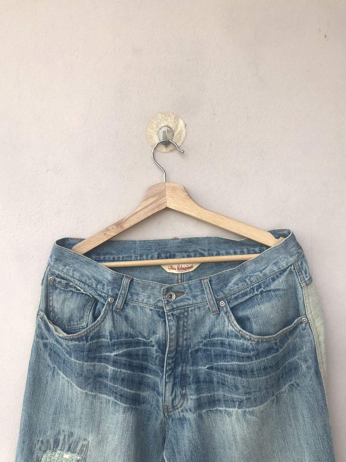 Vintage Gumu International Japan Distressed Hybrid Paint Denim Size US 34 / EU 50 - 2 Thumbnail