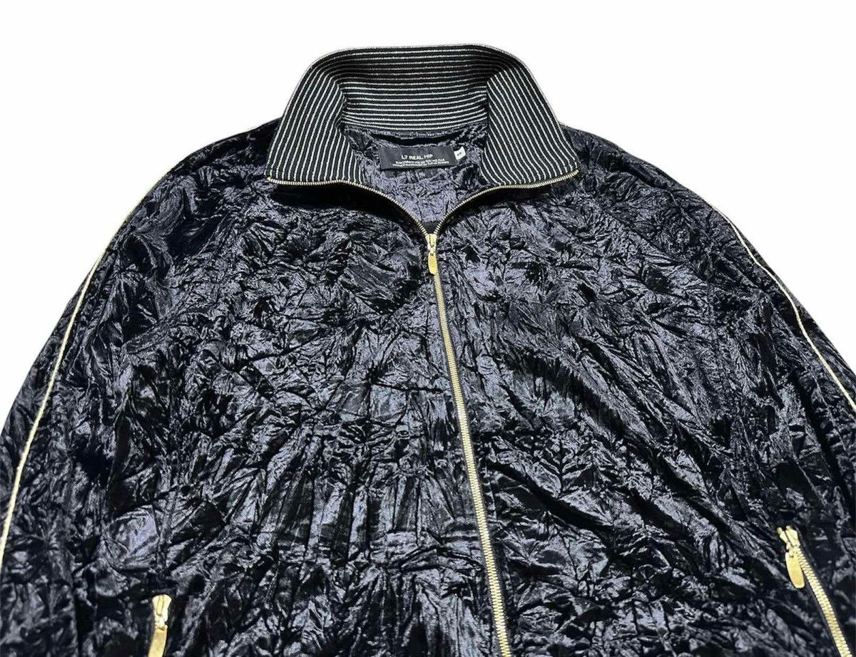 If Six Was Nine 🔥Sick Y2K L7 Real Hip Velvet Jacket Black Gold Goth Punk Size US L / EU 52-54 / 3 - 2 Thumbnail