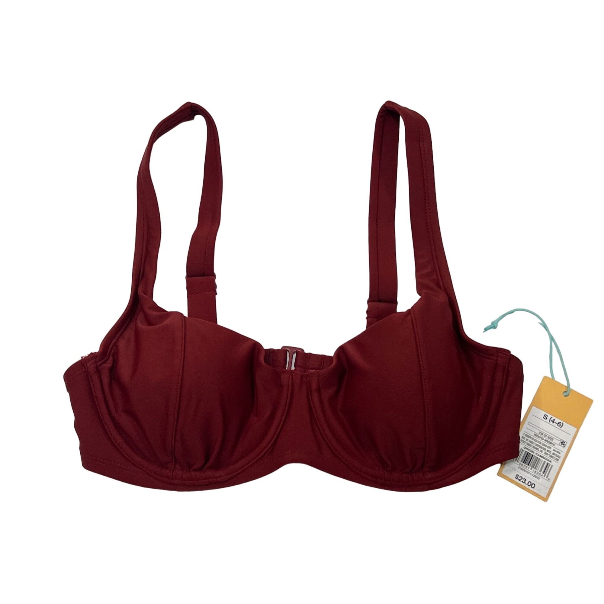 Other Kona Sol - Women's Maroon Red Seamed Underwired Bikini Swim Size ONE SIZE - 3 Thumbnail