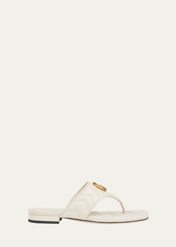 Gucci o1s1wg110425 Double G Thong Sandals in White Size US 8.5 / IT 38.5 - 1 Thumbnail