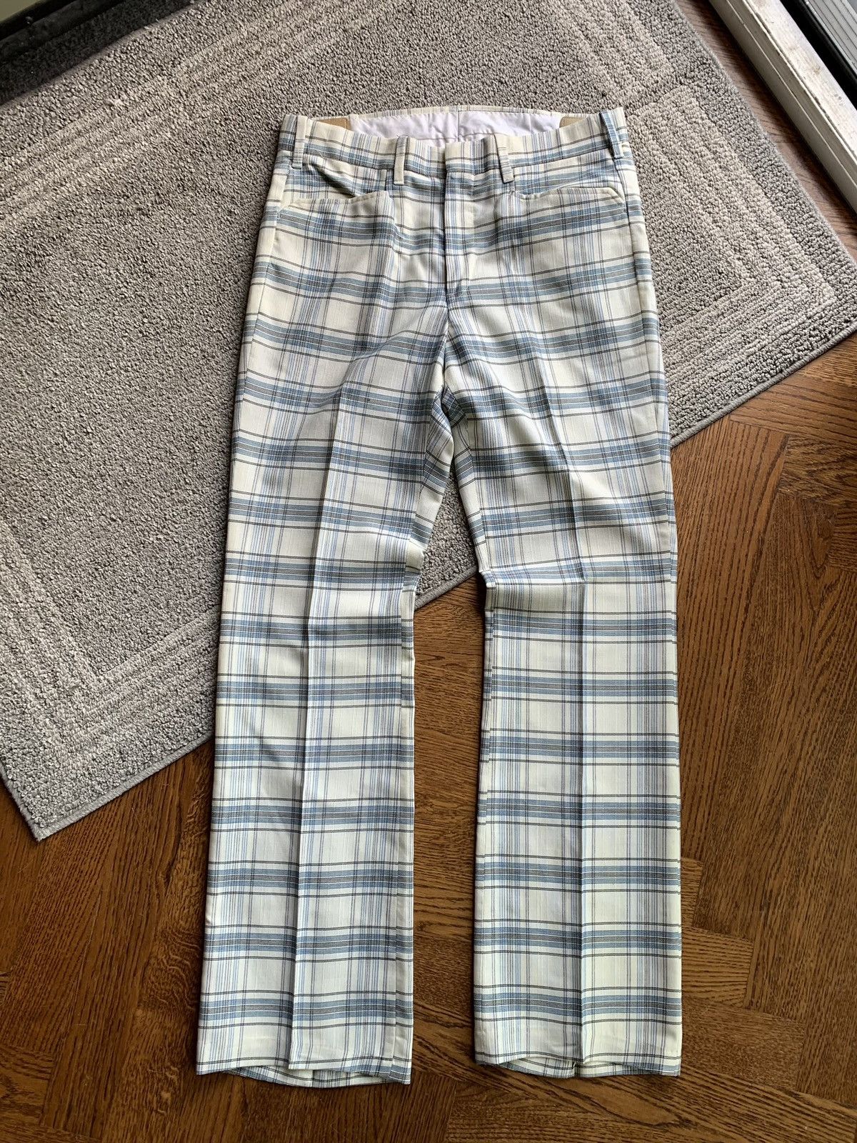 image of Sears 1960S Plaid Trousers Vintage Perma Press Pants Light Preppy, Men's (Size 31)