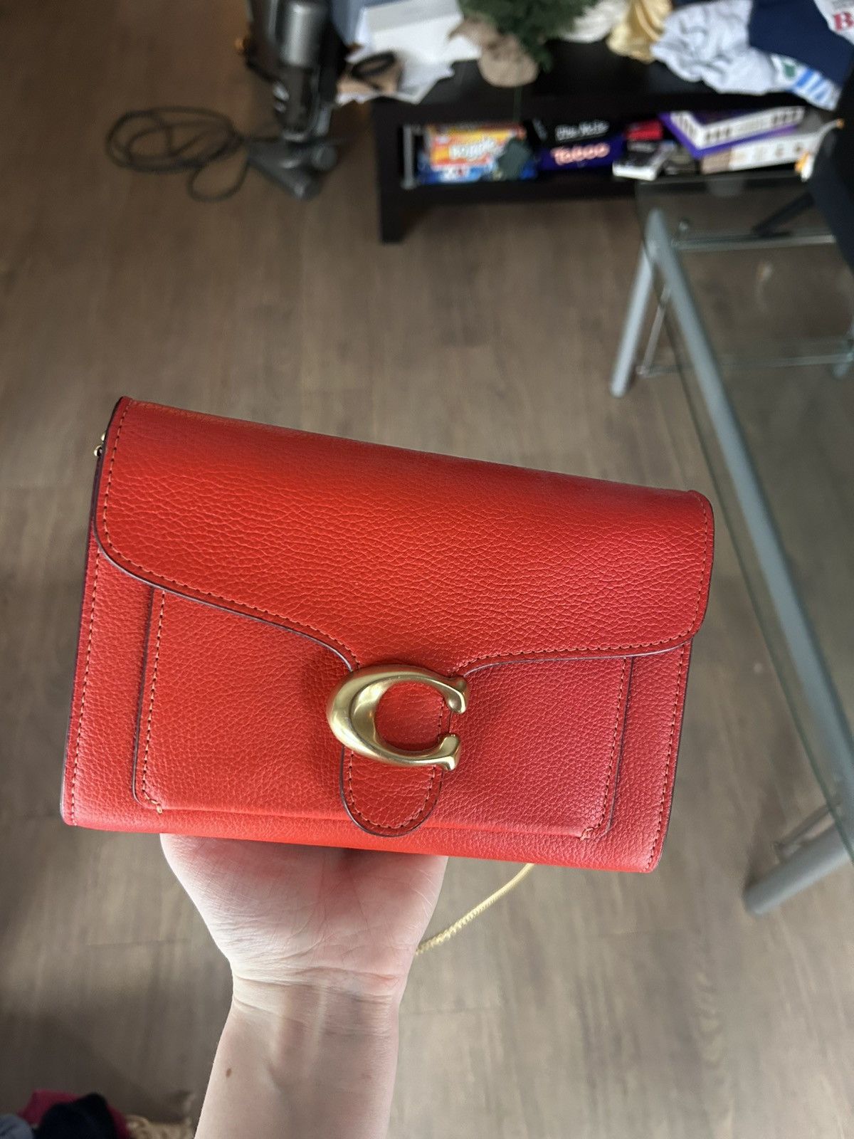 Coach Coach Red Orange Leather Tabby Chain Bag Size ONE SIZE - 3 Thumbnail