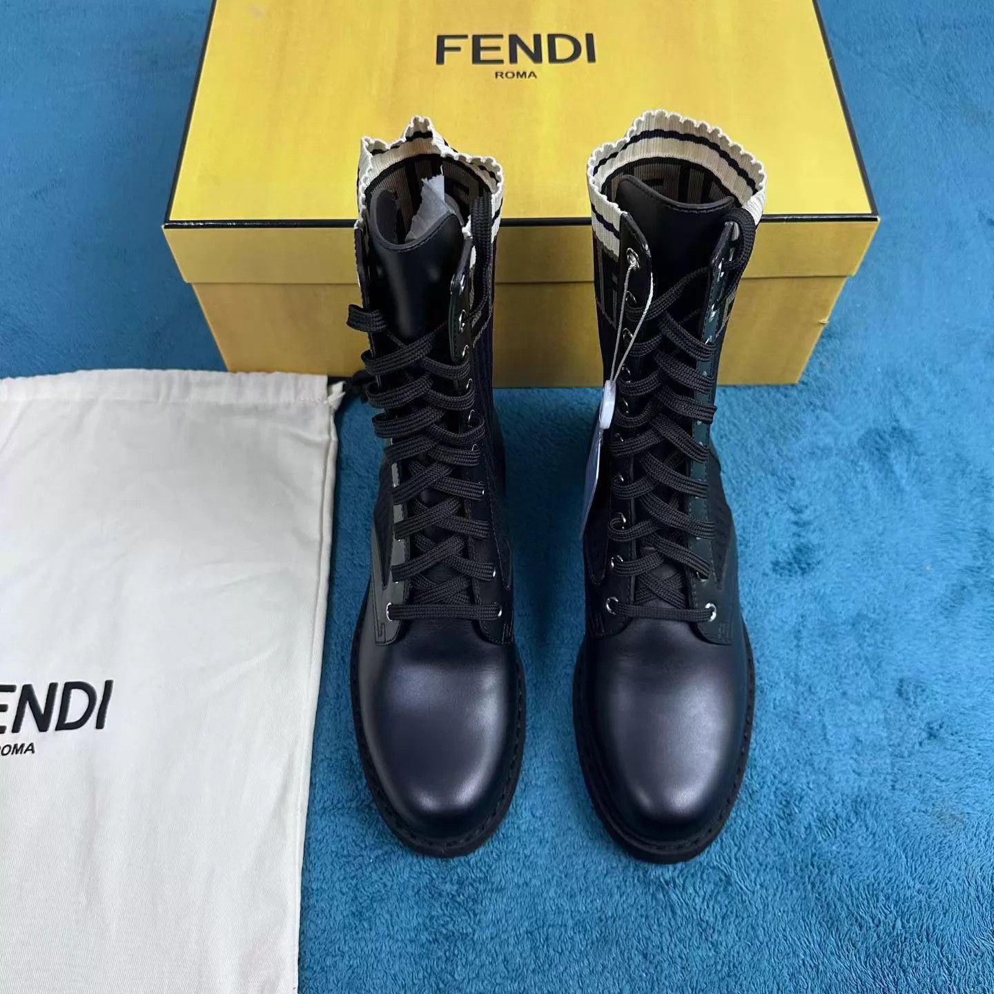 Fendi Fendi Rockoko Women's Black Martin Boots 37 Size US 6.5 / IT 36.5 - 1 Thumbnail