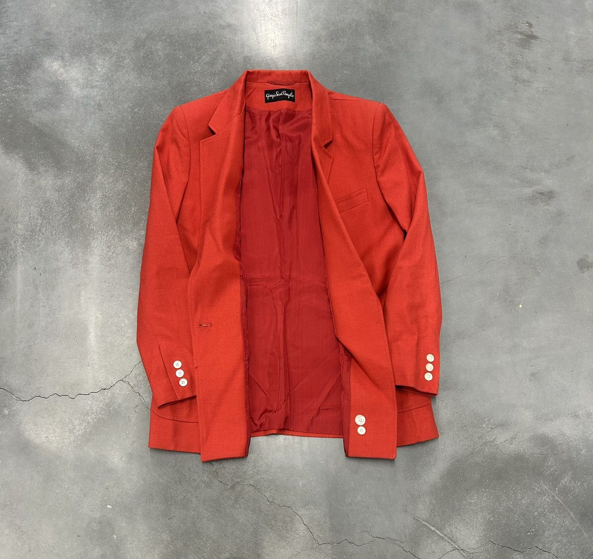 Vintage Orange vintage 90s blazer with shoulder pads blazer Size L / US 10 / IT 46 - 2 Thumbnail