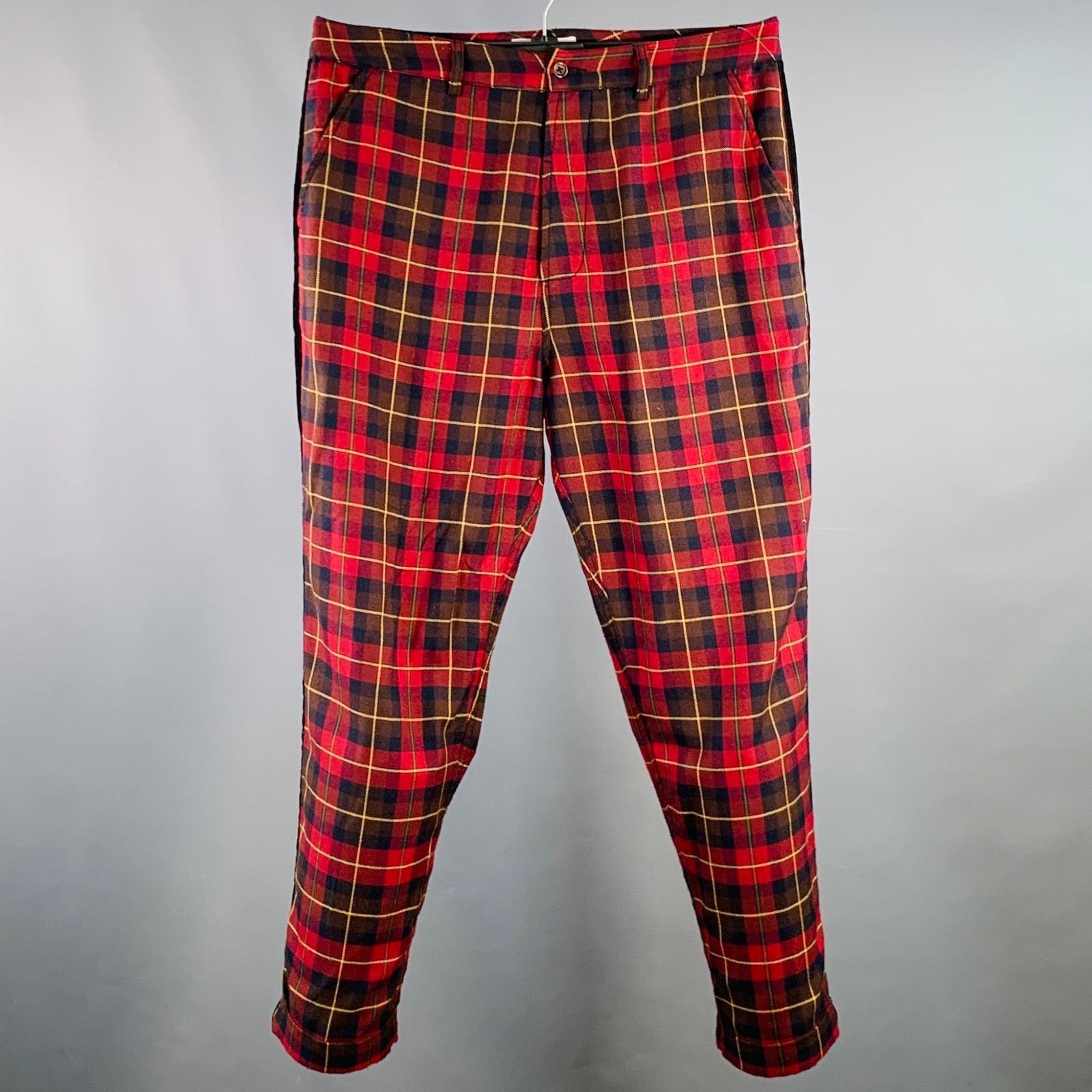 Universal Works UNIVERSAL WORK Multi Color Plaid Polyester Dress Pants Size US 32 / EU 48 - 1 Thumbnail
