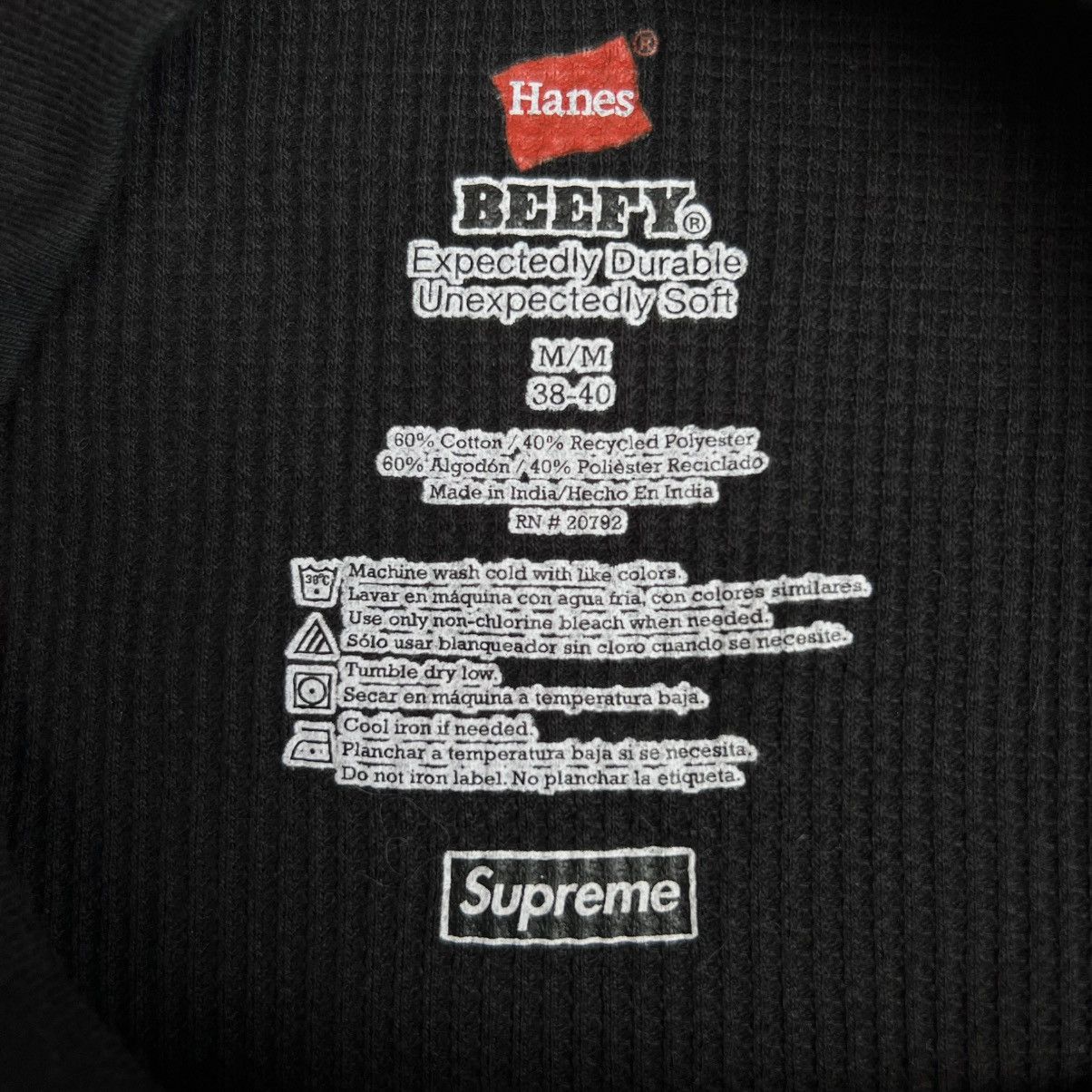 Hanes × Supreme Supreme x Hanes Skeleton Bones Thermal L/S Tshirt. Size US M / EU 48-50 / 2 - 6 Thumbnail