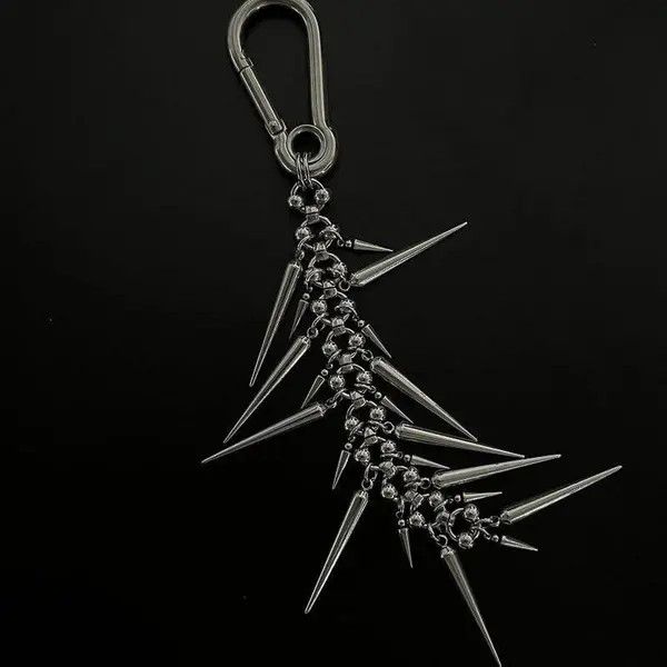 Jewelry Edgy Silver Spike Keychain Size ONE SIZE - 4 Thumbnail