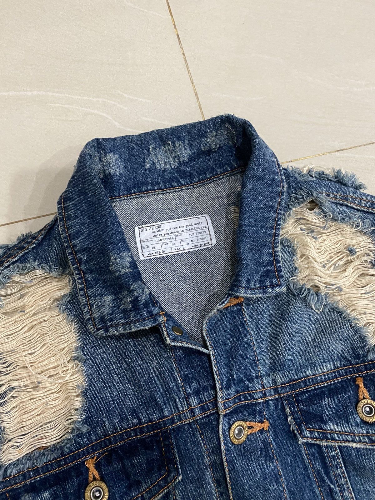Japanese Brand Rare SLY Jeans Distressed Jacket Size US M / EU 48-50 / 2 - 3 Thumbnail