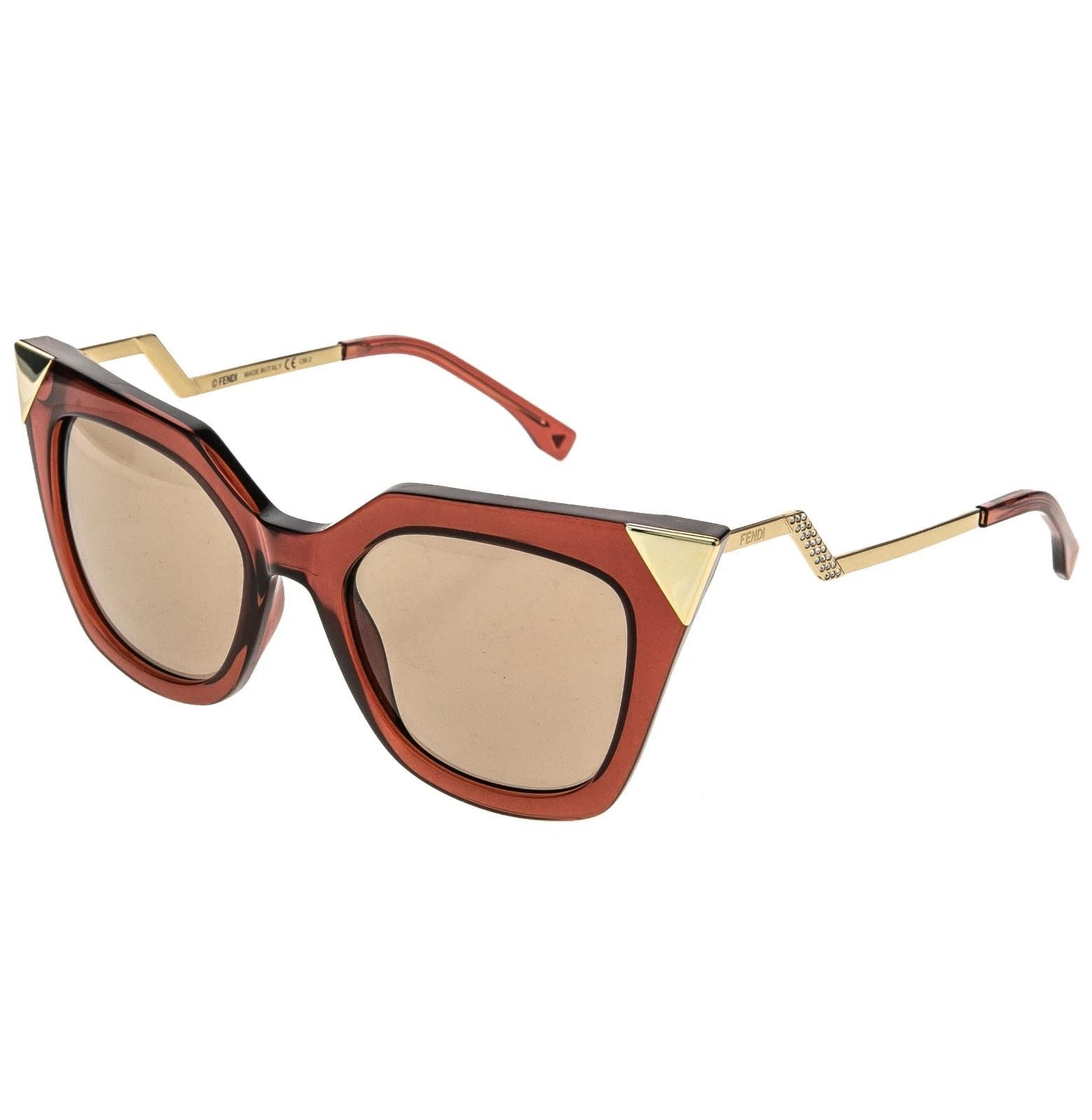 Fendi FENDI FF0060 0060 IRIDIA Red Translucent Gold Sunglasses Size ONE SIZE - 7 Thumbnail