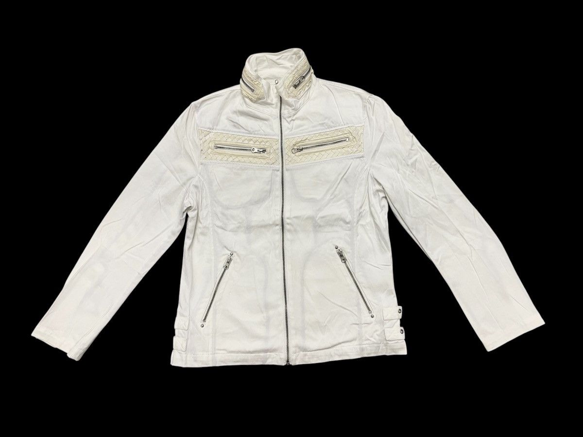 In The Attic 2000s IN THE ATTIC BIKER JACKET OFF WHITE COTTON Size US M / EU 48-50 / 2 - 2 Thumbnail