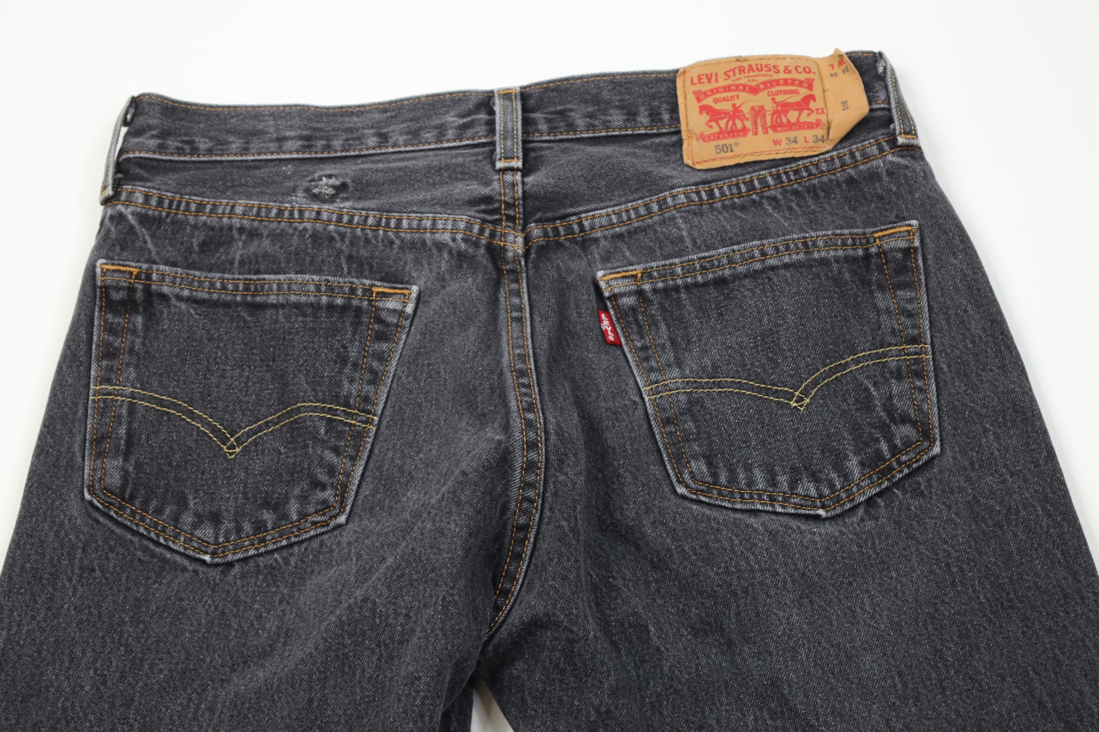 Levi's Vintage Y2K Levis 505xx Fly Regular Straight Leg Jeans Black Size US 34 / EU 50 - 11 Thumbnail