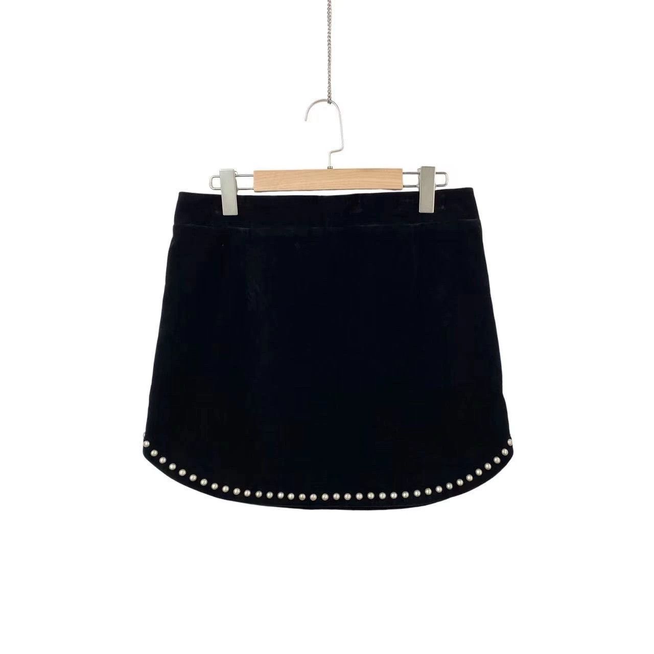 Saint Laurent Paris Saint Laurent Paris Black velvet short skirt Size US 42 / EU 58 - 1 Thumbnail