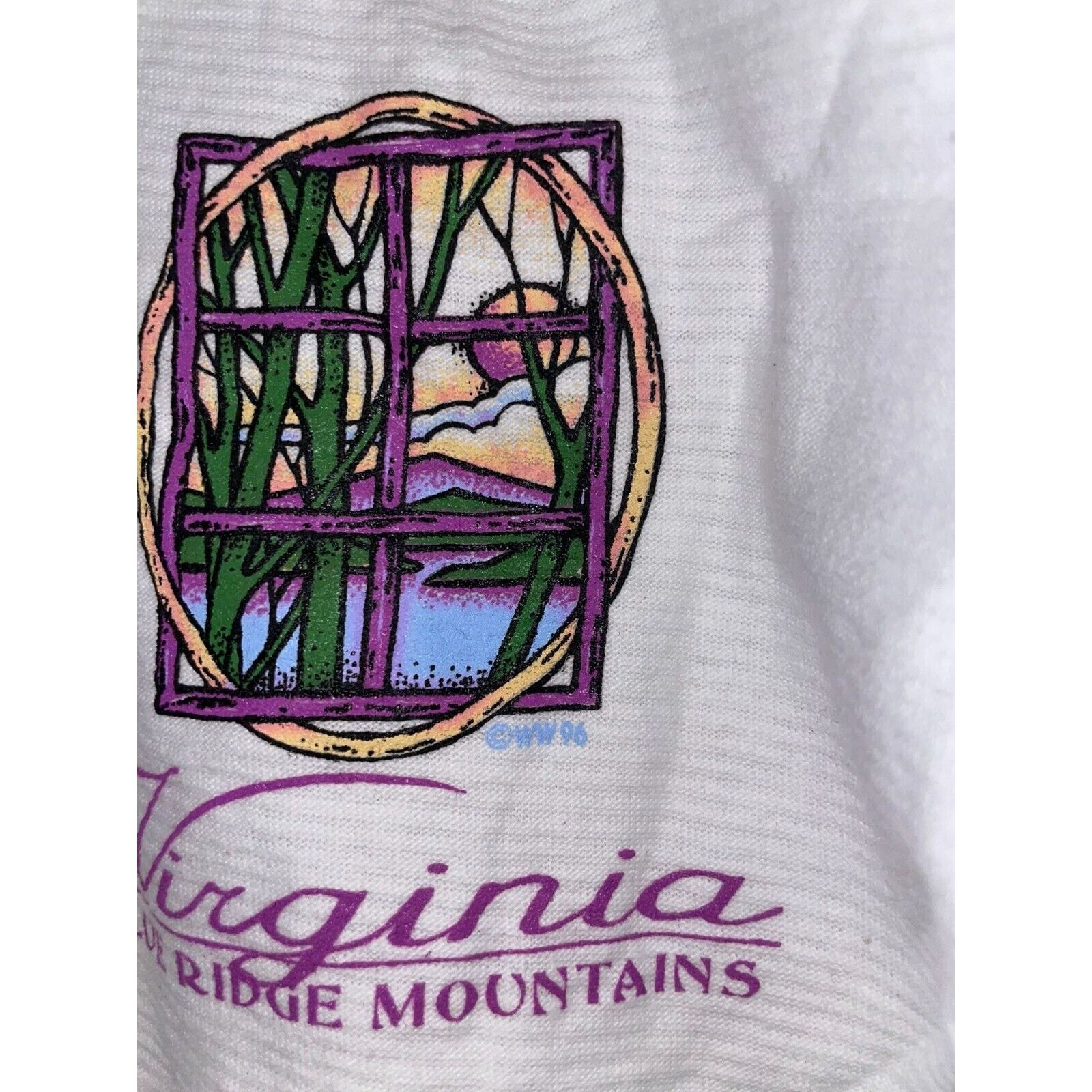 Vintage 90s Virginia Blue Ridge Mountains 1/4 Button White Shirt Size US L / EU 52-54 / 3 - 4 Thumbnail