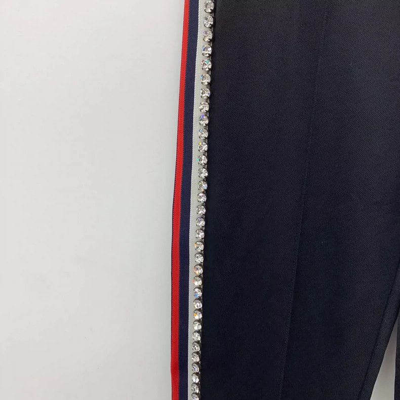 Gucci Gucci Size S Black side striped diamond drawstring casual Size US 29 - 4 Thumbnail