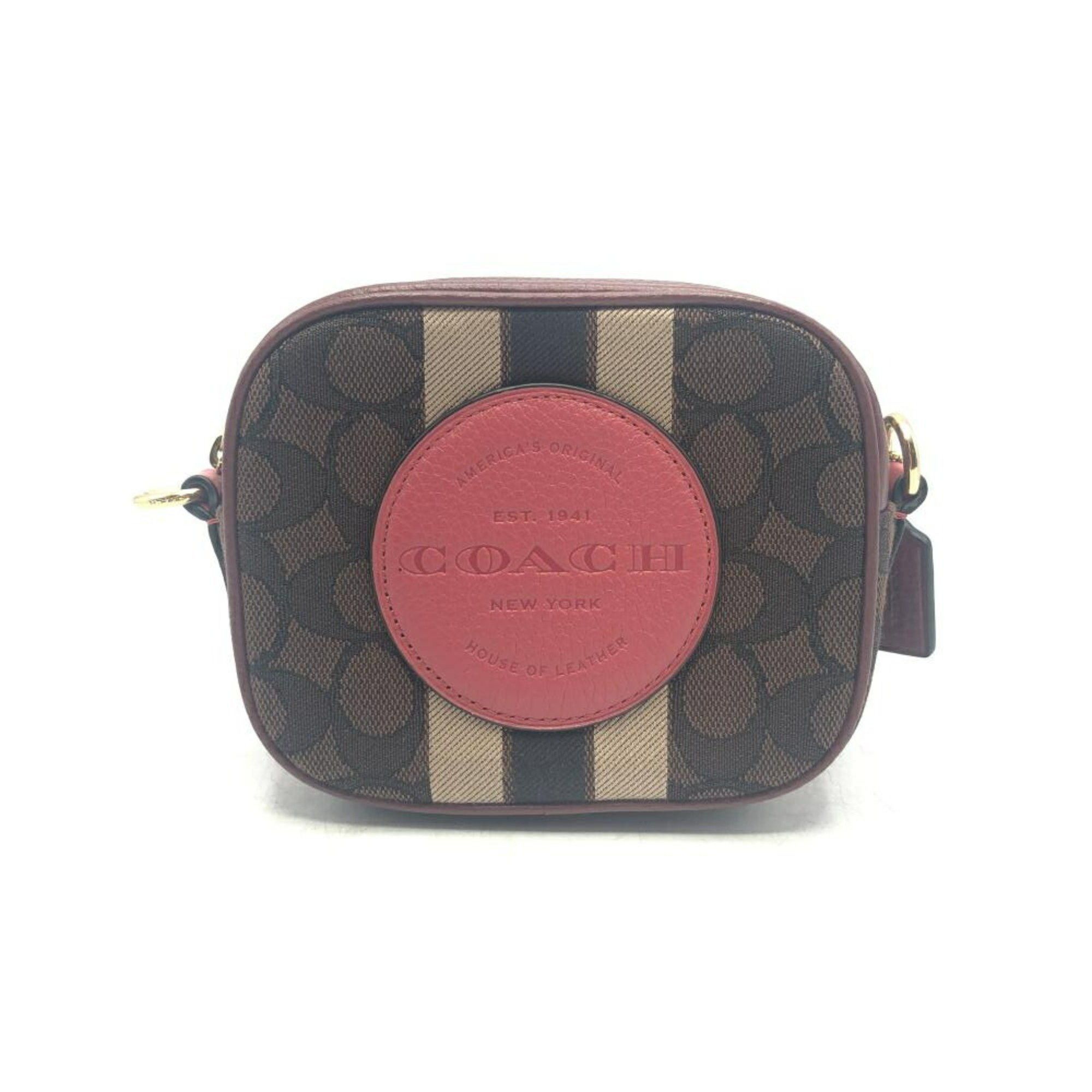 Coach Mini Dempsey Strap Shoulder Bag 7057 Brown Pink Coach, Women's