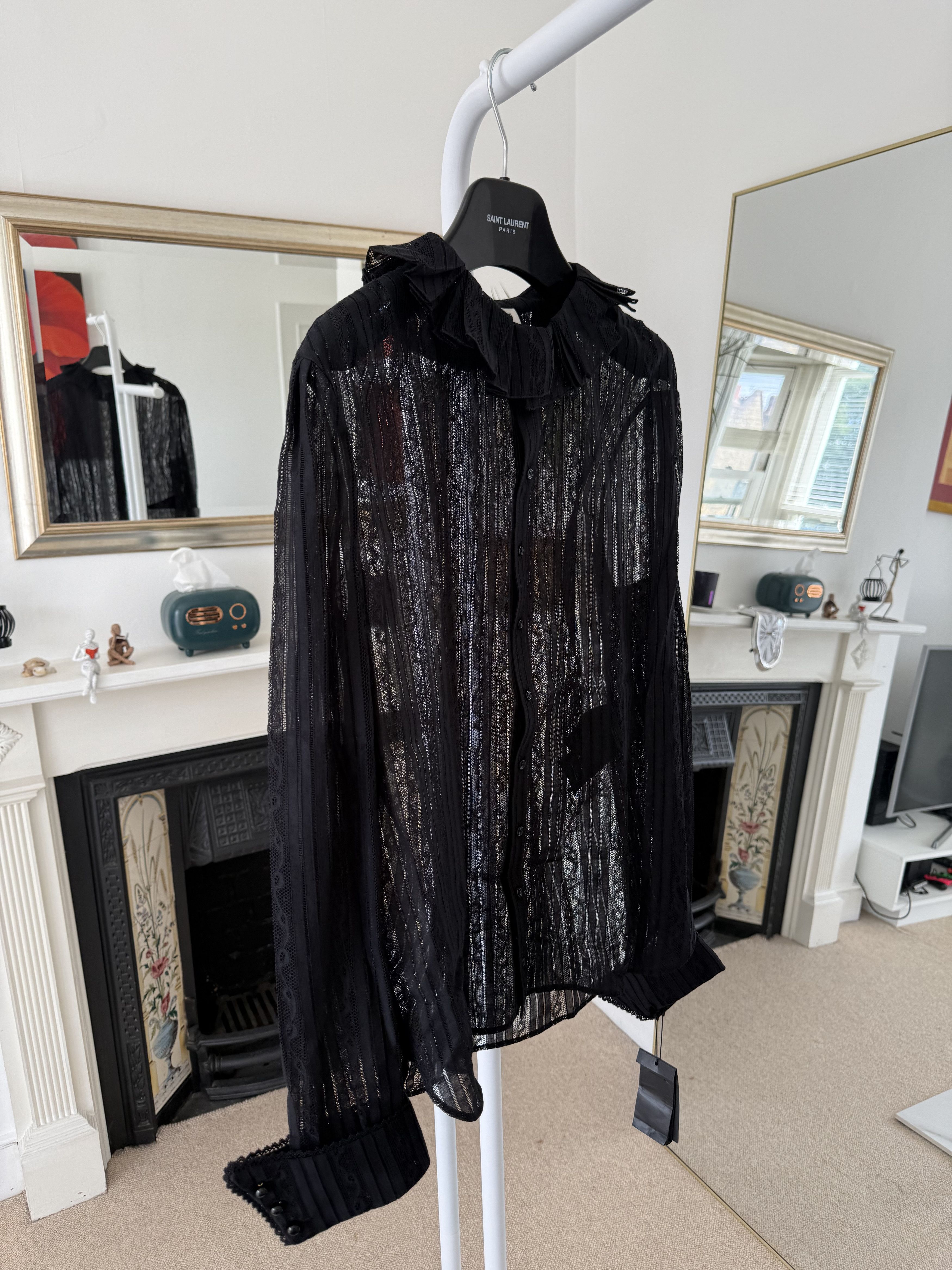 Saint Laurent Paris SS22 Saint Laurent Button Shirt in Lace Size US M / EU 48-50 / 2 - 4 Thumbnail