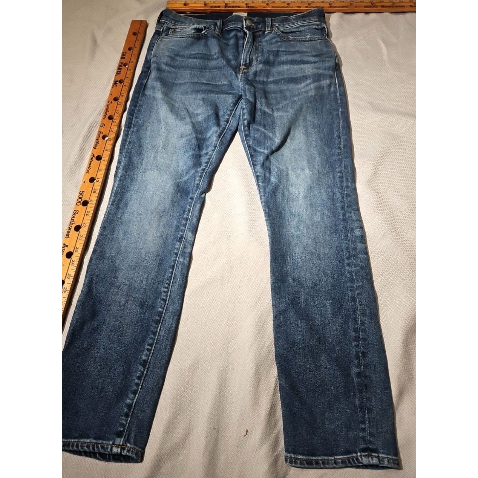 J.Crew J.CREW Jeans Men 33x30 Blue Stretch Kurabo Japanese Denim Casual Whisker Pants Slim Fit 5-Pocket Men’s Blue Jeans Size US 33 - 5 Thumbnail