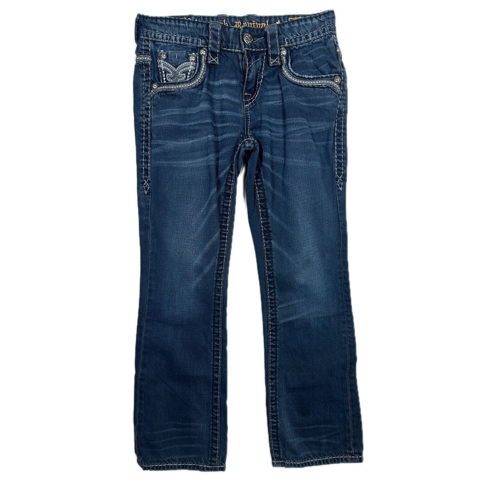Rock Revival Rock Revival Womens Jeans Bootcut Embellished Denim Size 28 Size 28" / US 6 / IT 42 - 1 Thumbnail