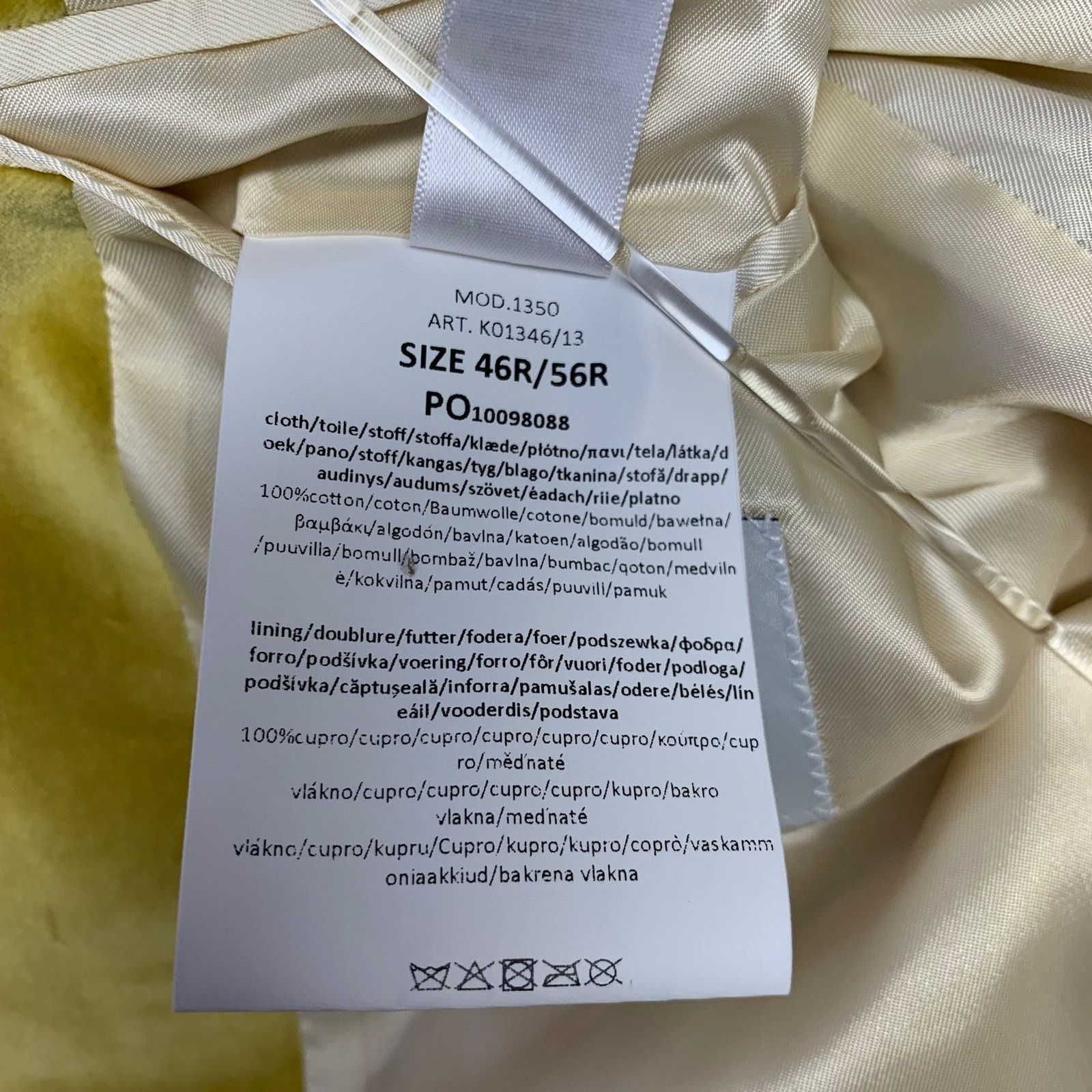 Paul Smith PAUL SMITH 46R Yellow Velvet Cotton Blend Sport Coat Size 46R - 7 Thumbnail