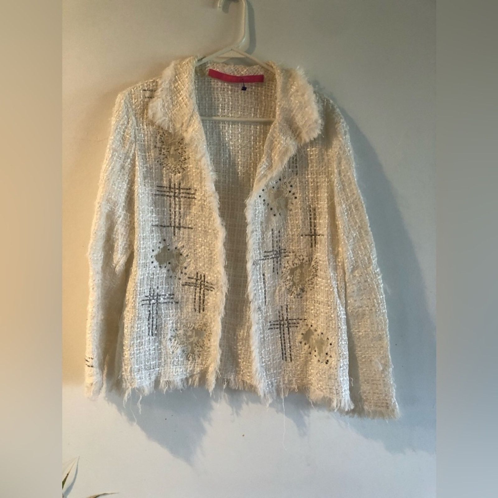 Emanuel Ungaro White Tweed Jacket Blazer by Emanuel Ungaro Size M / US 6-8 / IT 42-44 - 7 Thumbnail