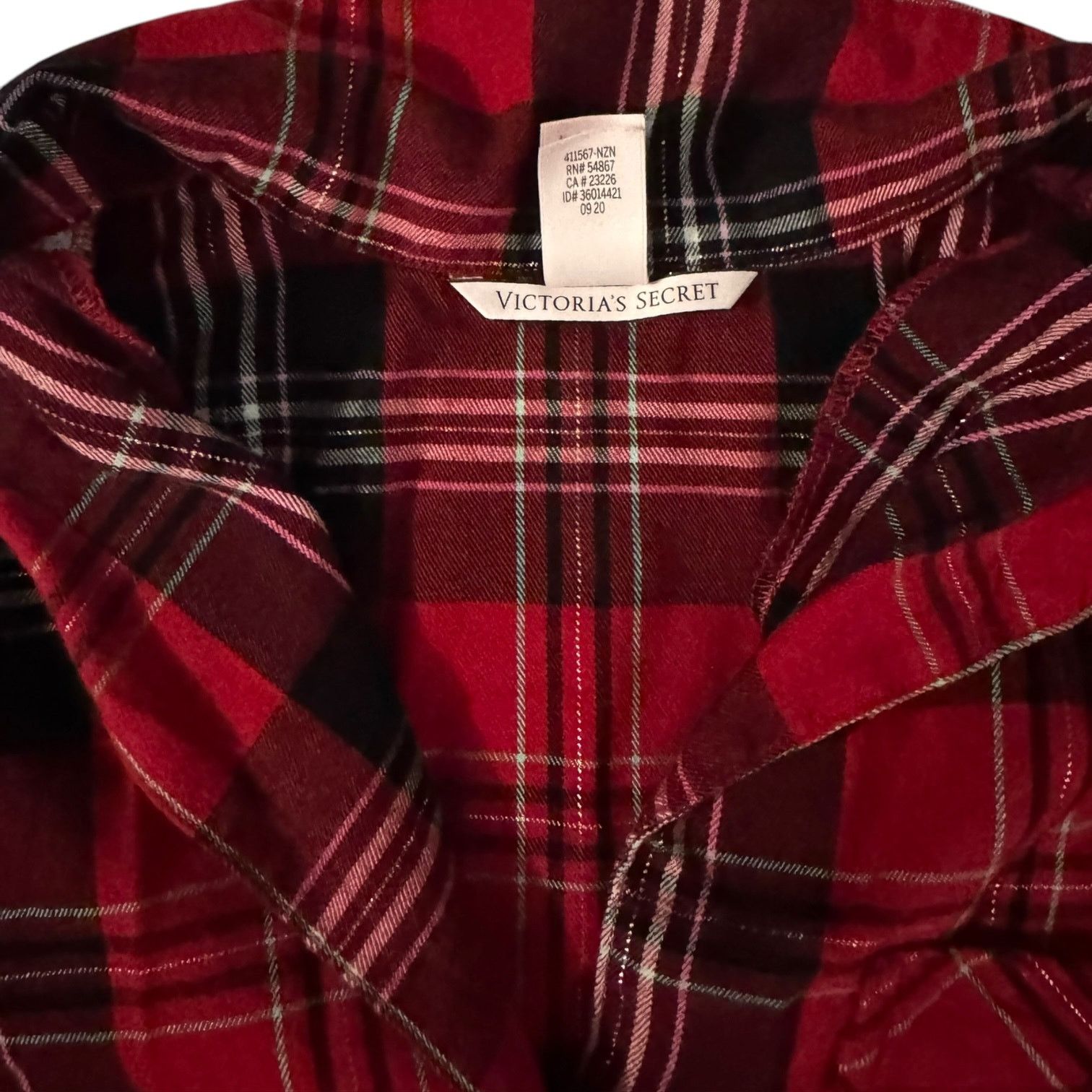 Victoria's Secret Victoria’s Secret Red/Black/White Plaid Shirt – XS Button-Up Size XS / US 0-2 / IT 36-38 - 2 Thumbnail
