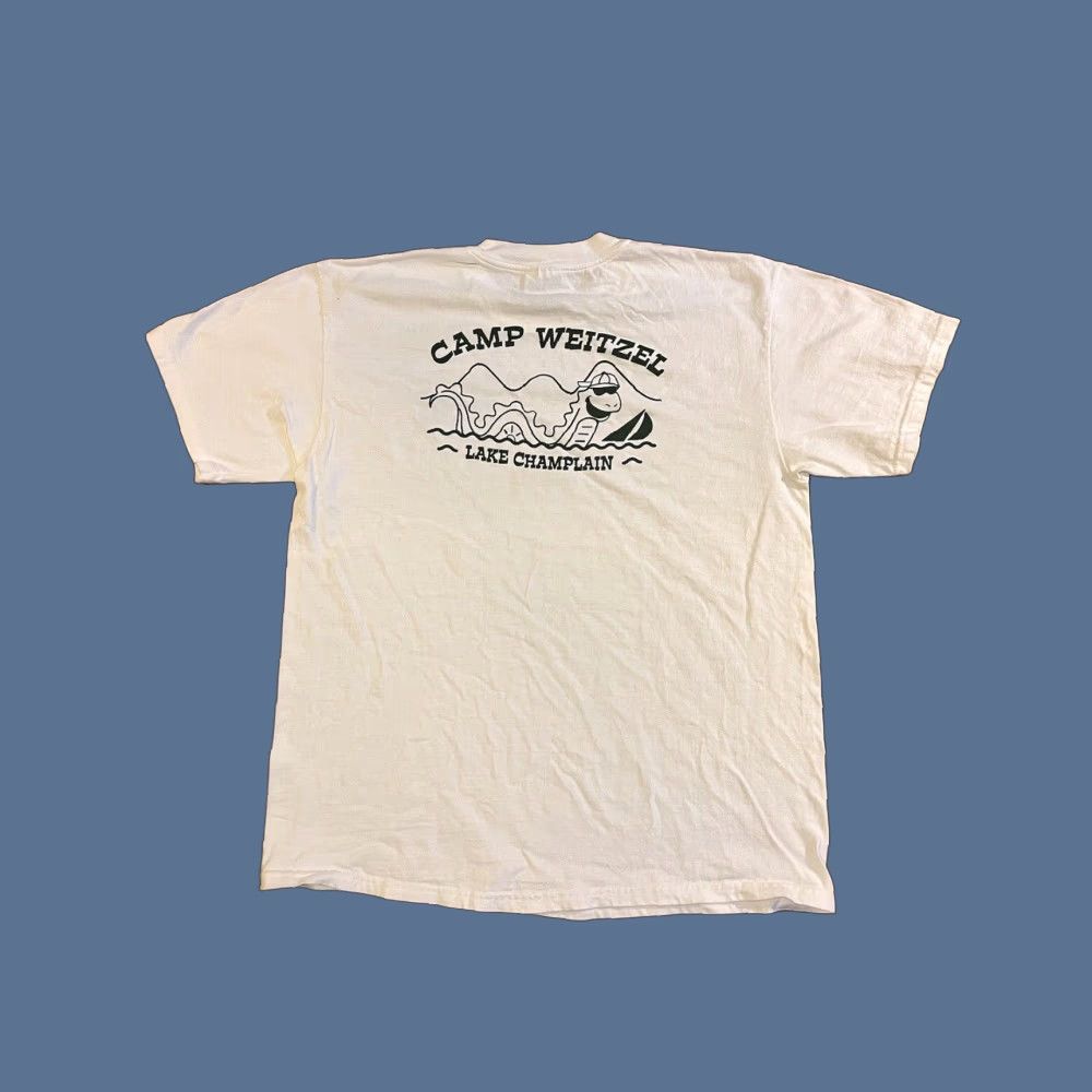Hanes VINTAGE Hanes Camp Weitzel Lake Champlain Wesport New York 1998 Shirt Men’s Large White 90s Logo Size US L / EU 52-54 / 3 - 1 Thumbnail
