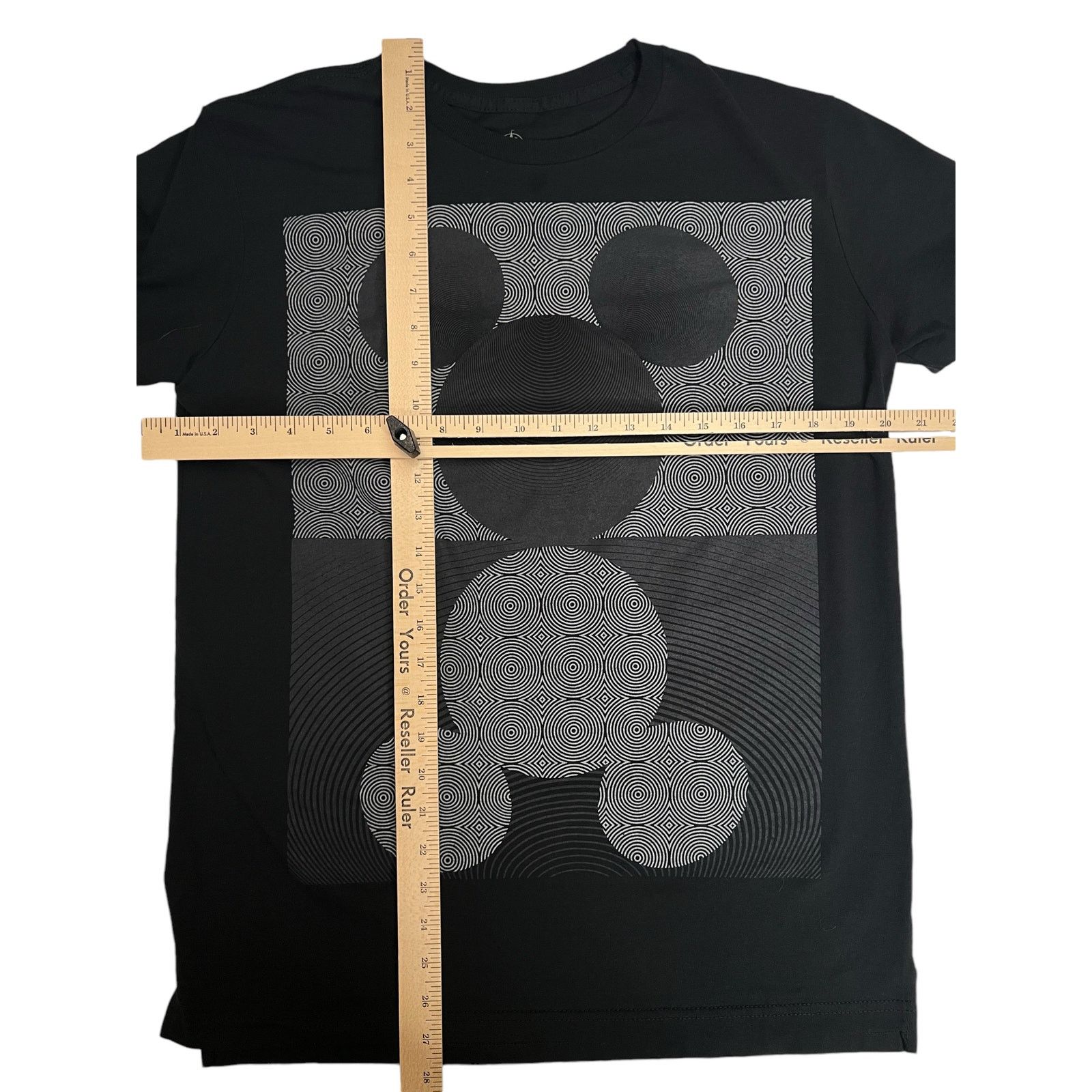 Disney Disney Mickey Mouse Silhouette Hypnotic Patterns Black Shirt Size US S / EU 44-46 / 1 - 5 Thumbnail