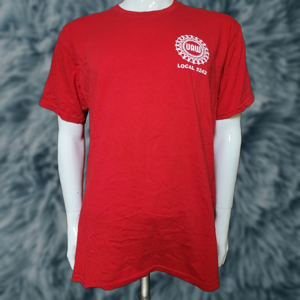Vintage VINTAGE UAW Local 5242 Toledo OH T Shirt XL Royal Apparel Mens Union Graphic Tee Red Cotton Short Sleeve Crew Neck United Autoworkers Pride Size US XL / EU 56 / 4 - 1 Thumbnail