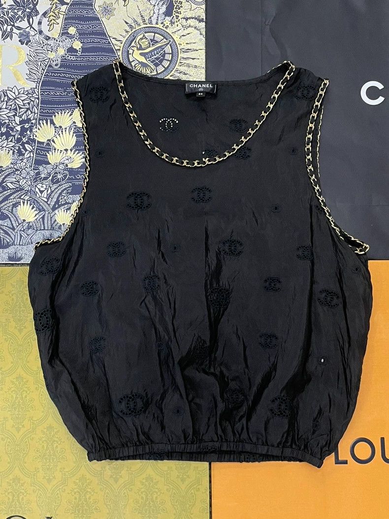 Chanel Chanel Black Cutout CC Chain Vest Size US M / EU 48-50 / 2 - 1 Thumbnail
