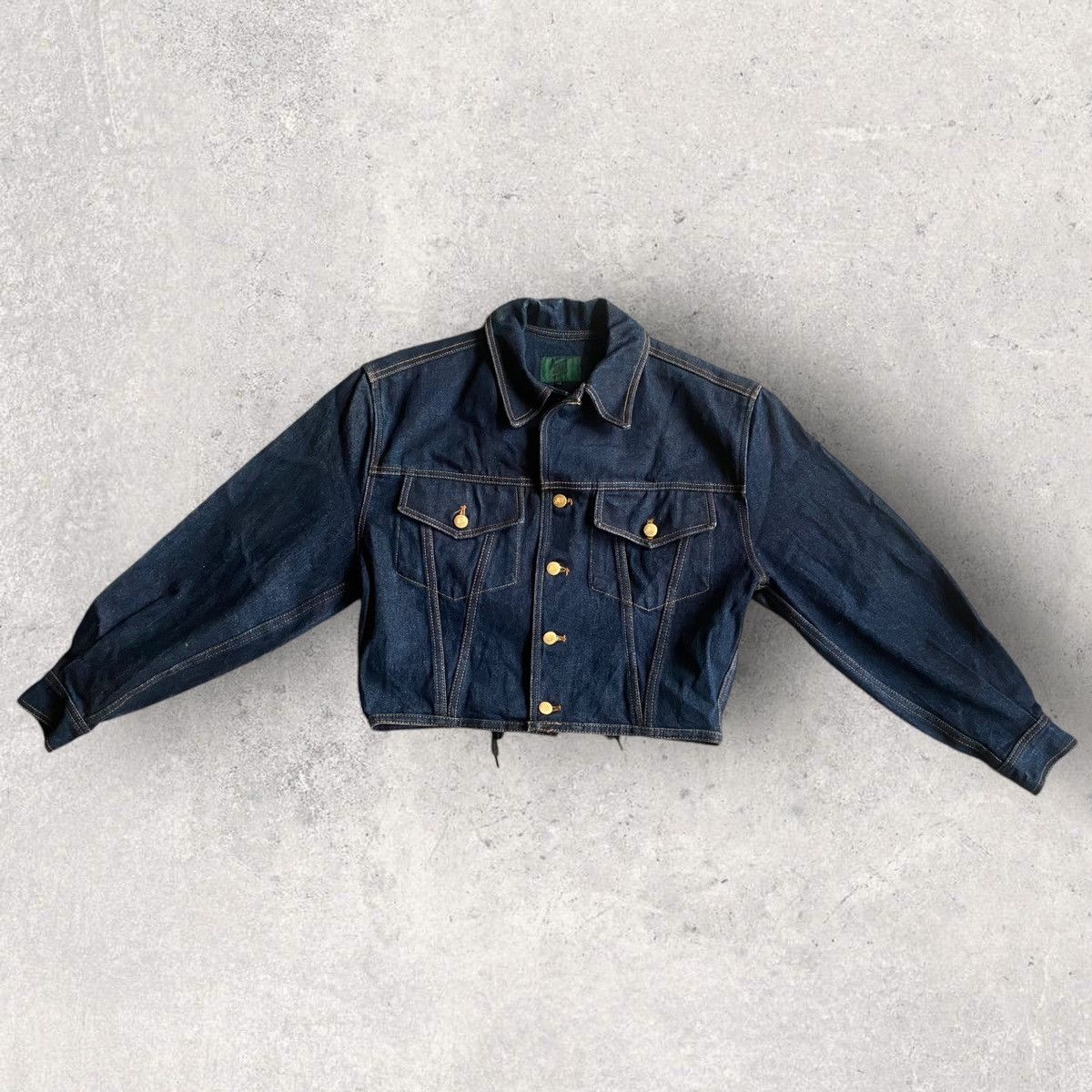 Jean Paul Gaultier Back Lace Up Cropped Denim Jacket Size US S / EU 44-46 / 1 - 3 Thumbnail
